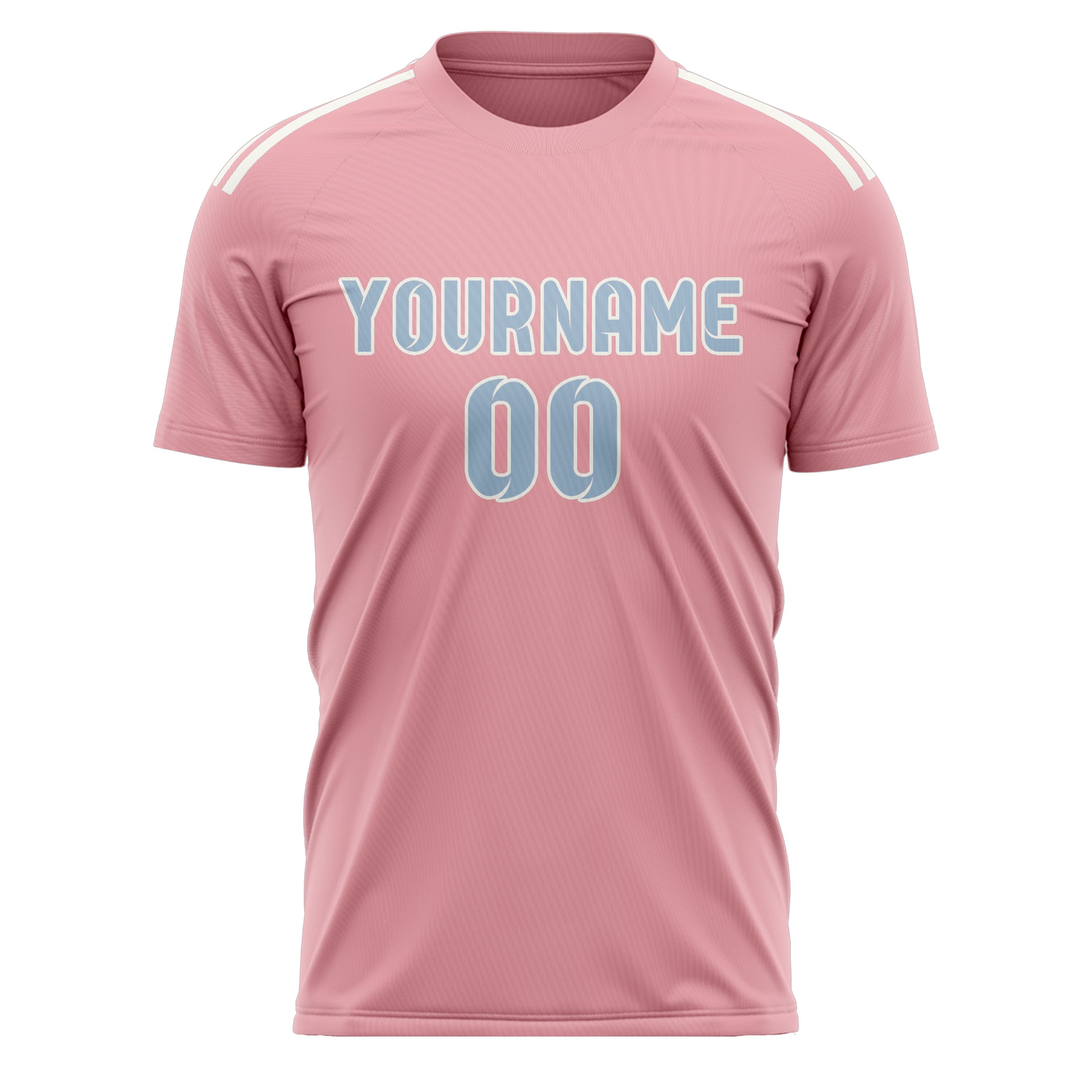 Maillot de football personnalisé rose clair et bleu clair