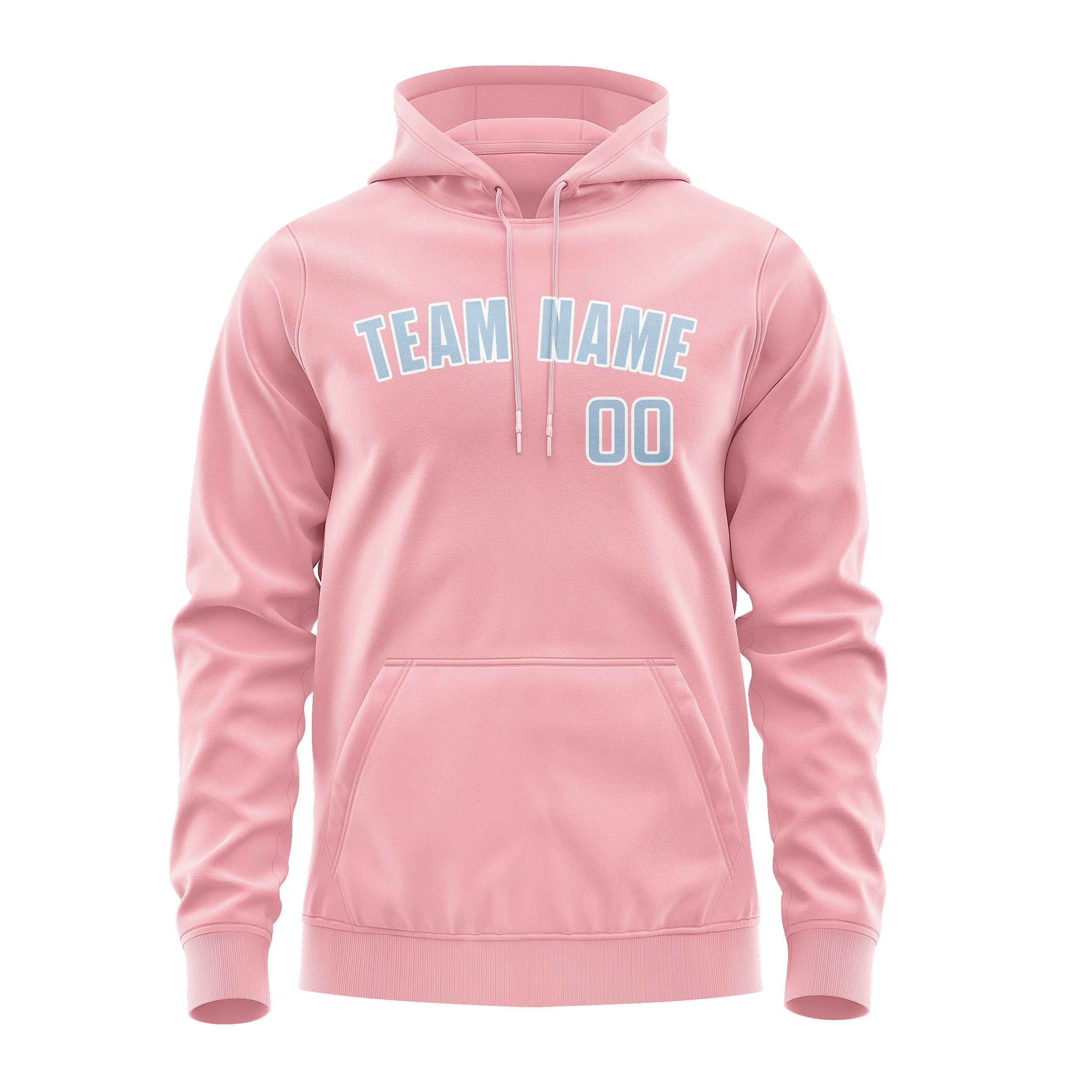 Sweat à capuche personnalisé rose clair et bleu clair 