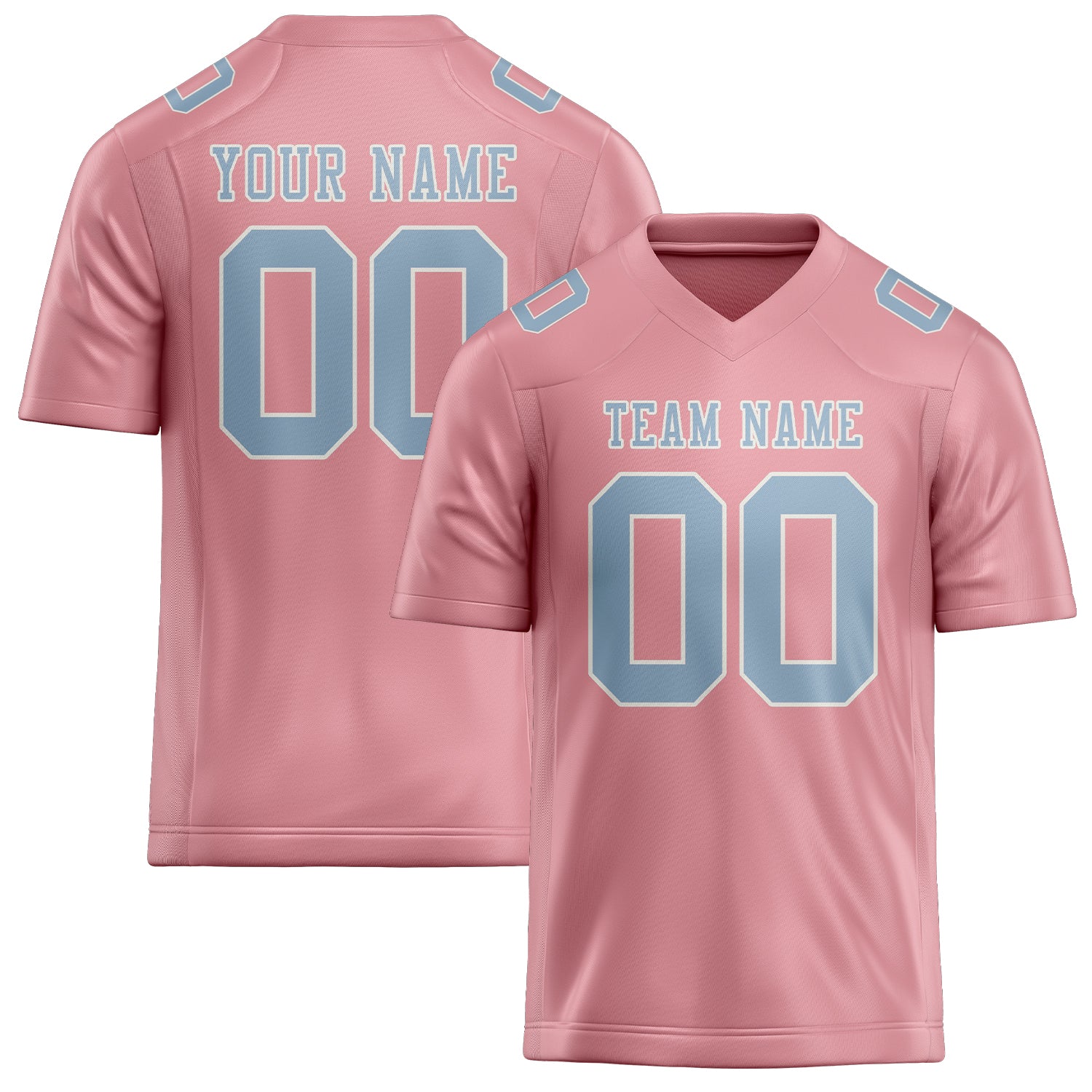 Maillot de football personnalisé rose clair et bleu clair