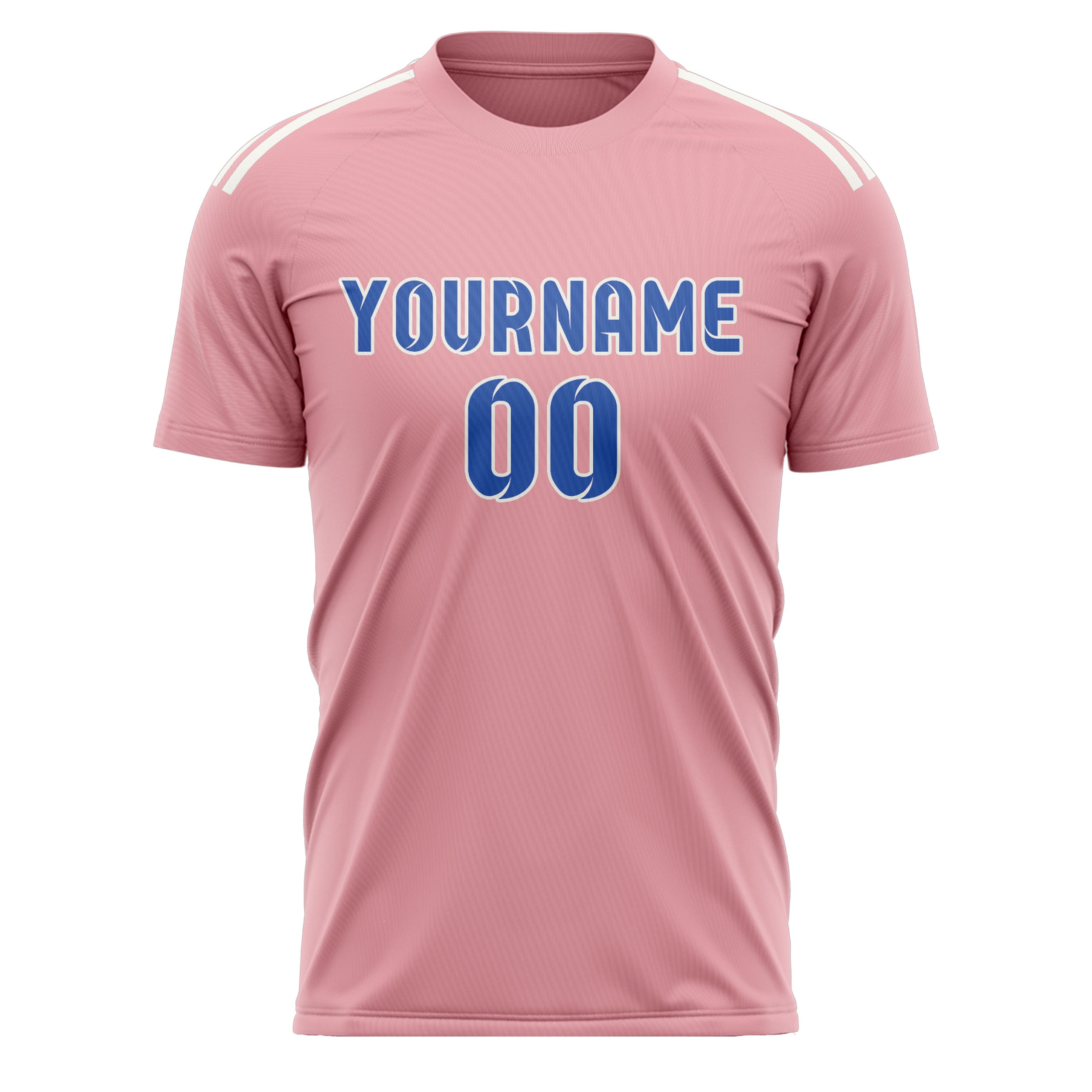 Maillot de football personnalisé rose clair et bleu ciel