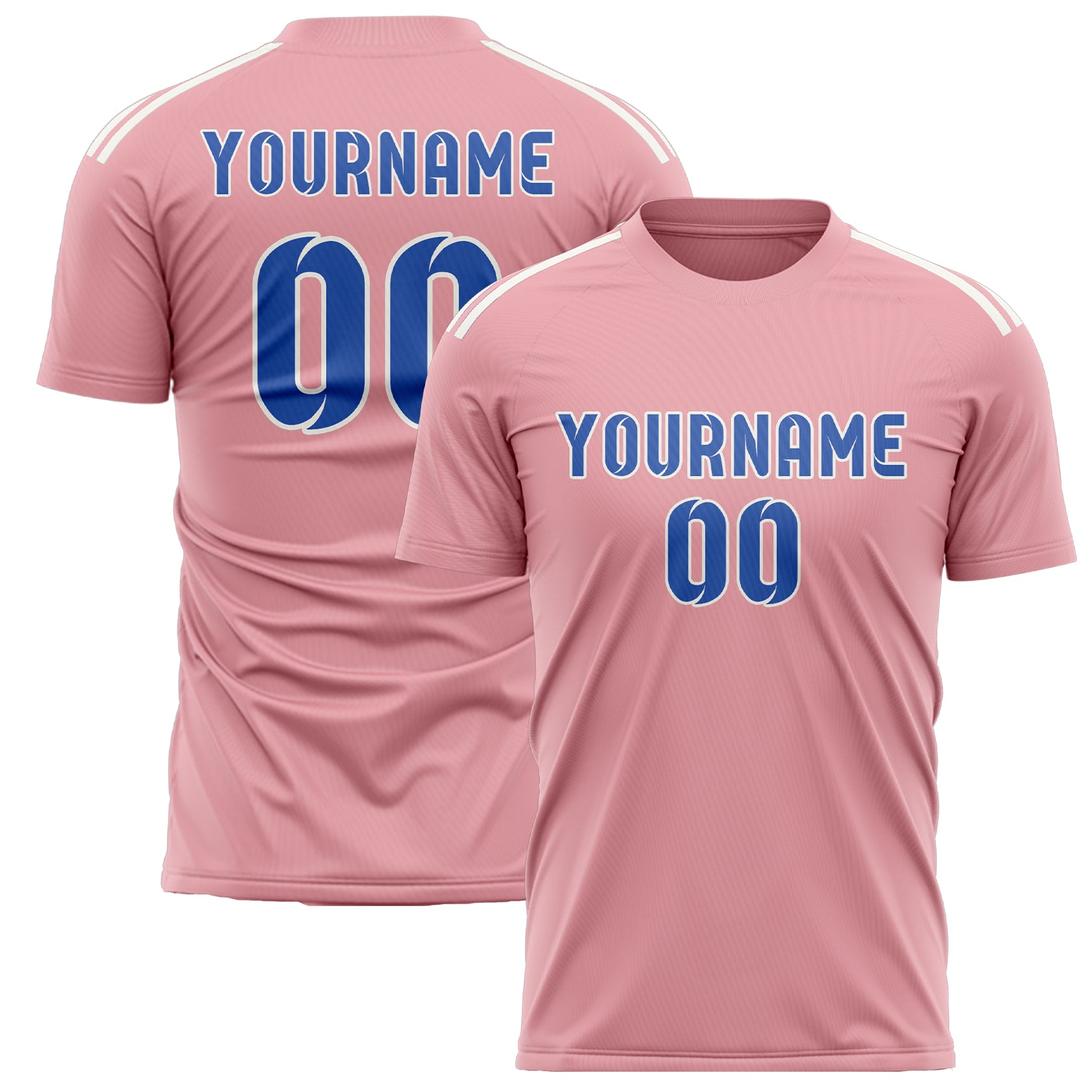 Maillot de football personnalisé rose clair et bleu ciel