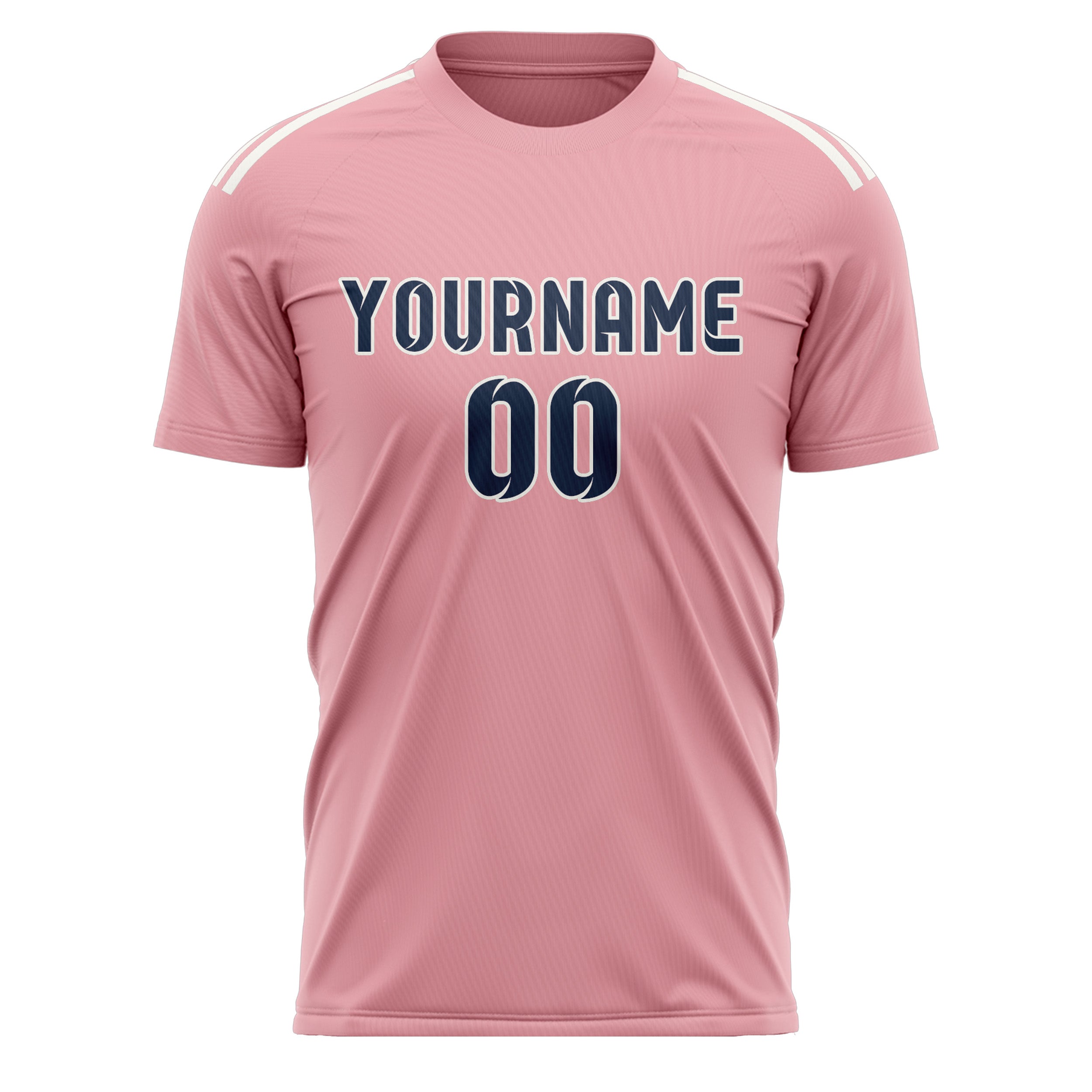 Maillot de football personnalisé rose clair et bleu
