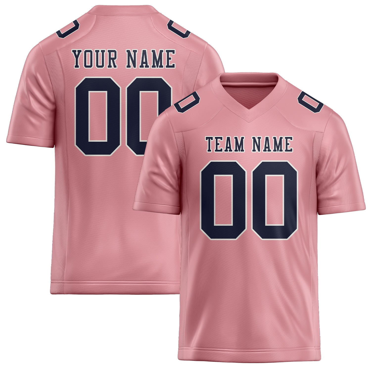 Maillot de football personnalisé rose clair et marine