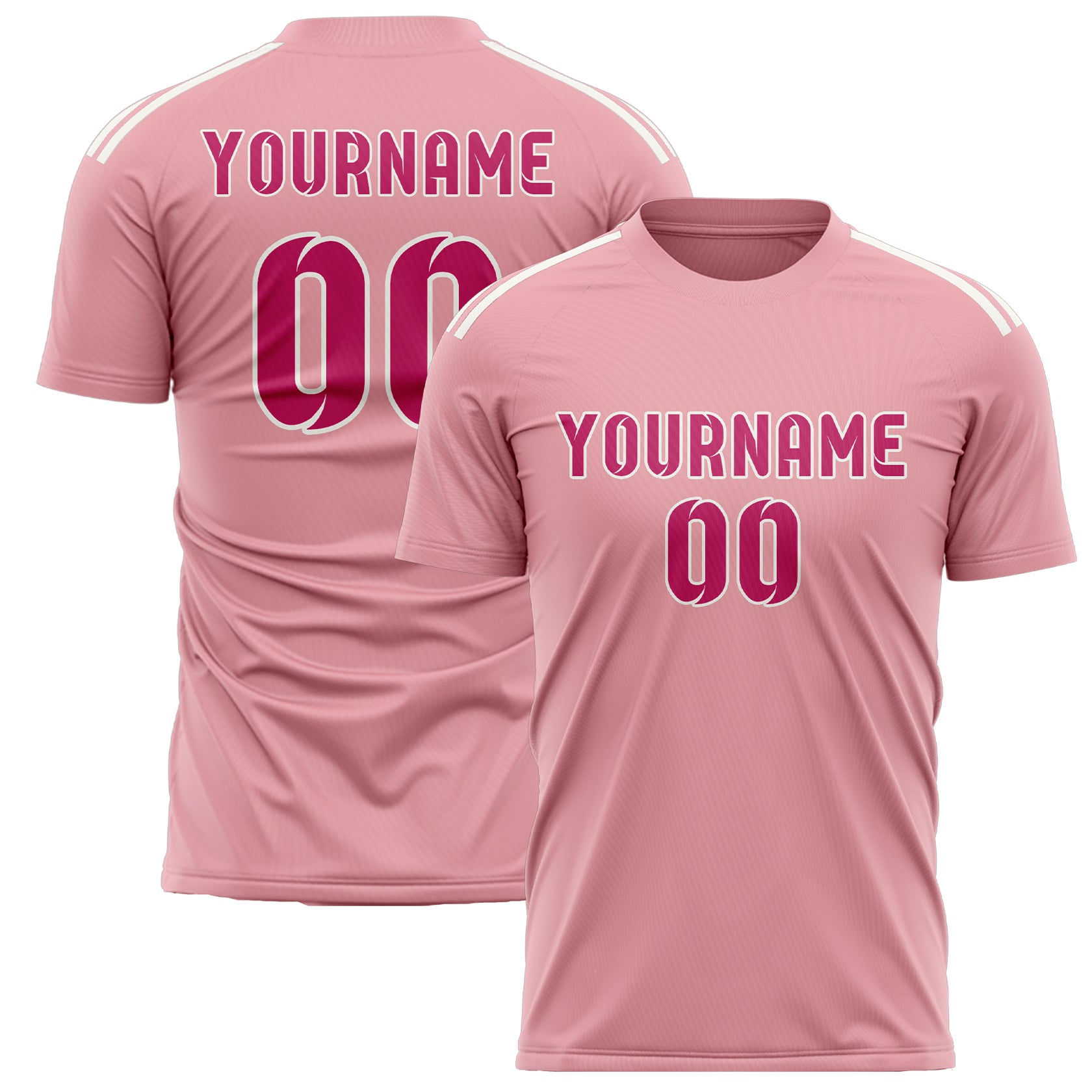 Maillot de football rose clair personnalisé