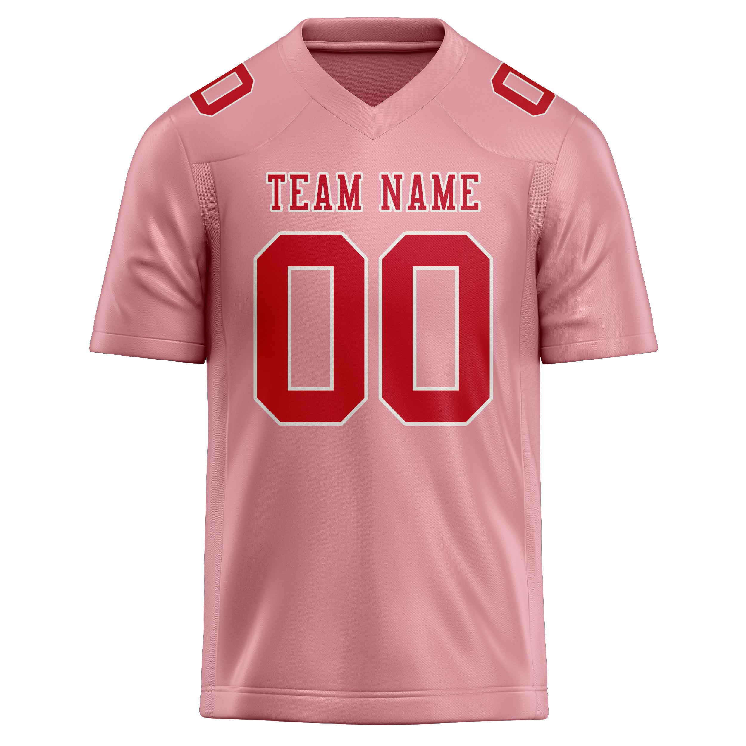 Maillot de football personnalisé rose clair et rouge