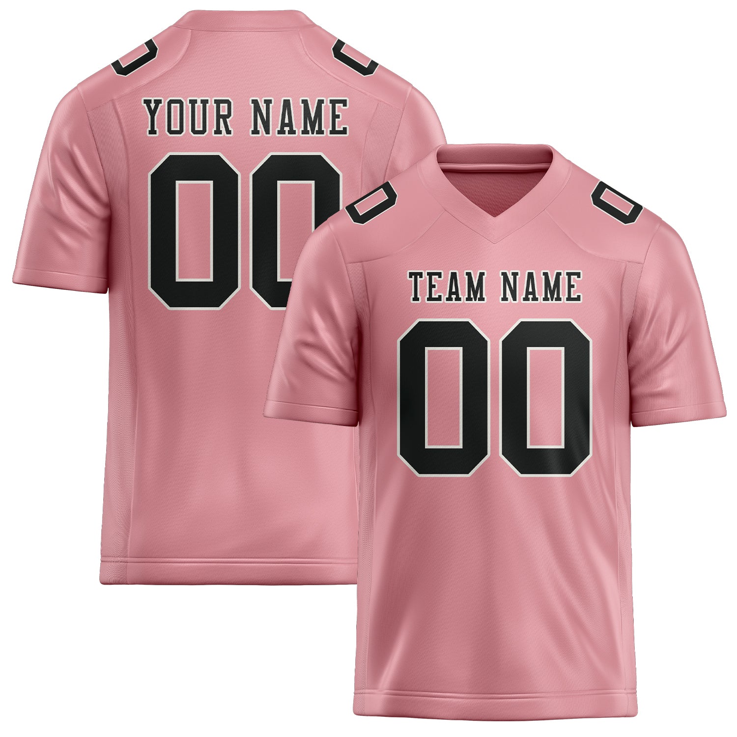 Maillot de football personnalisé rose clair et noir