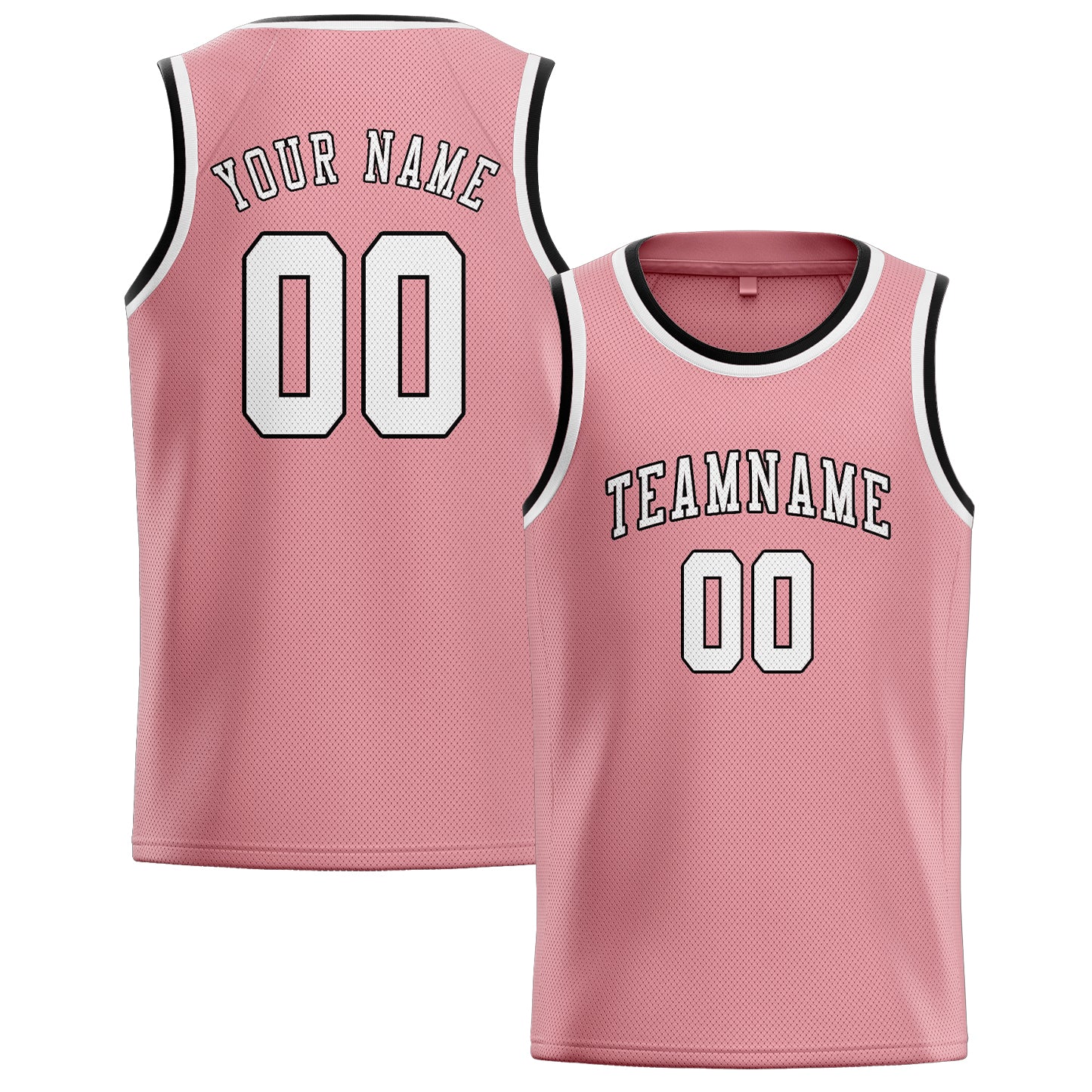 Maillot de basketball personnalisé rose clair et blanc