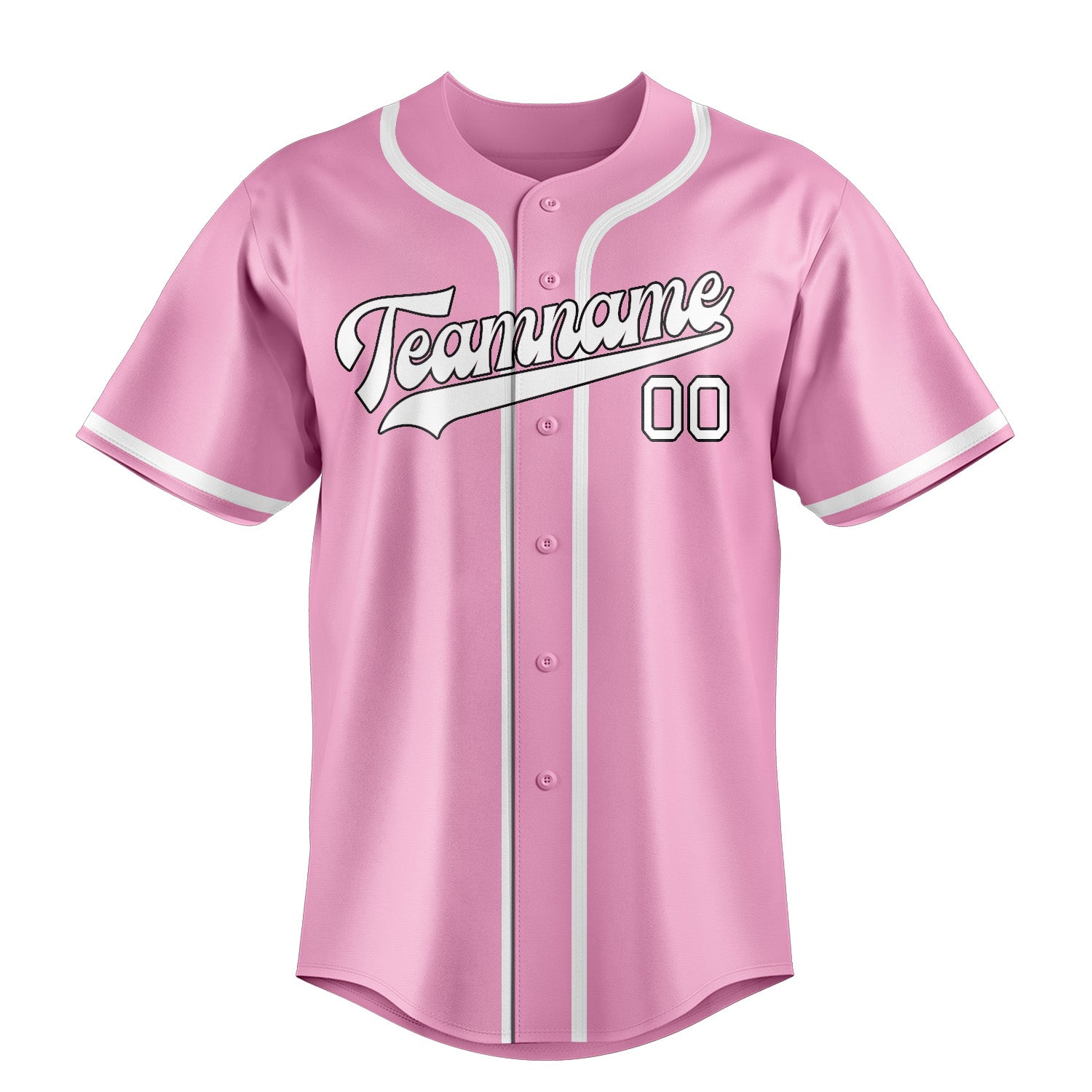 Maillot de baseball personnalisé rose clair et blanc