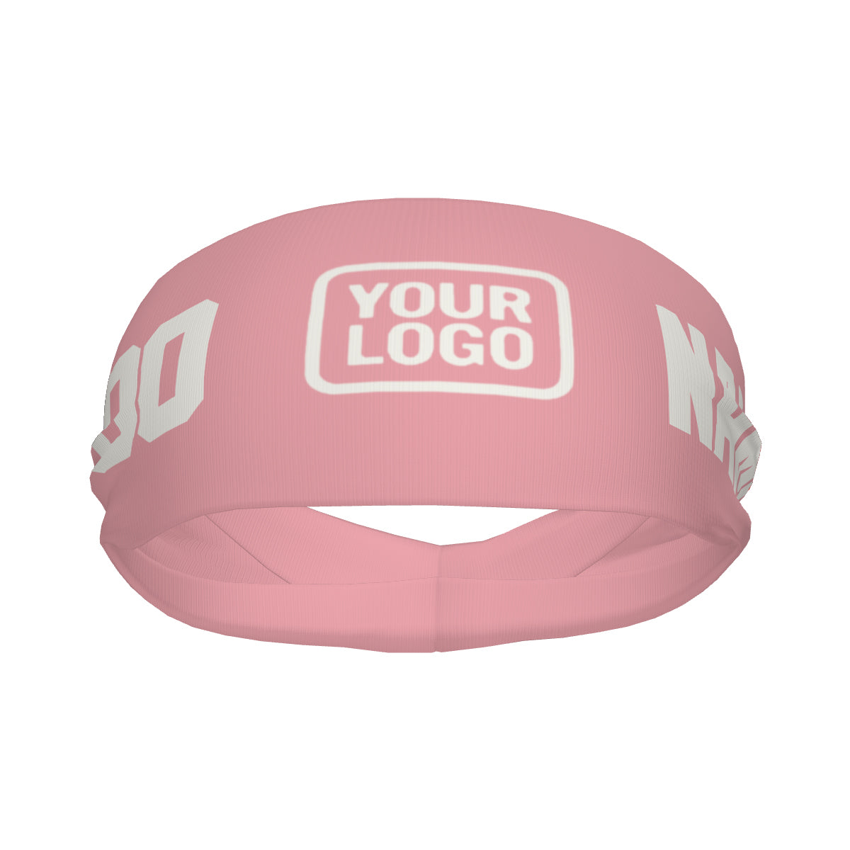 Bandeau de sport personnalisé rose clair et blanc