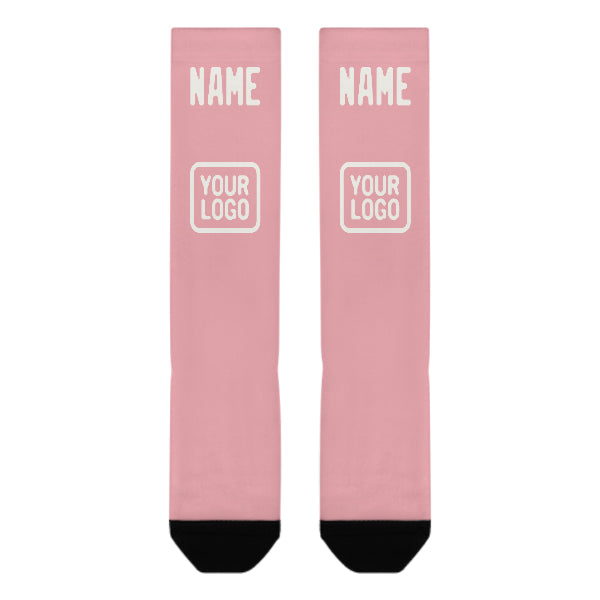 Chaussettes hautes roses et blanches personnalisées