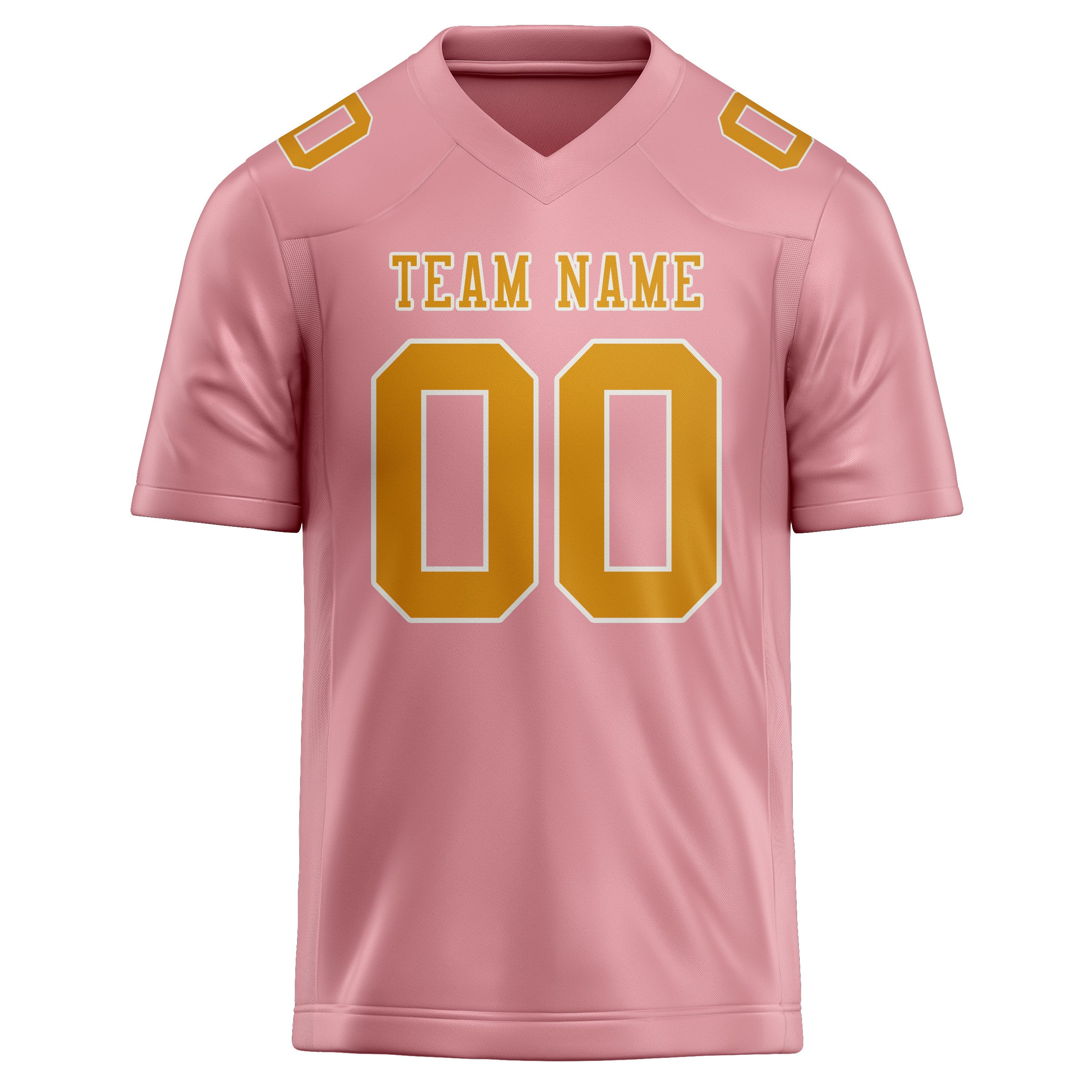 Maillot de football personnalisé rose clair et jaune