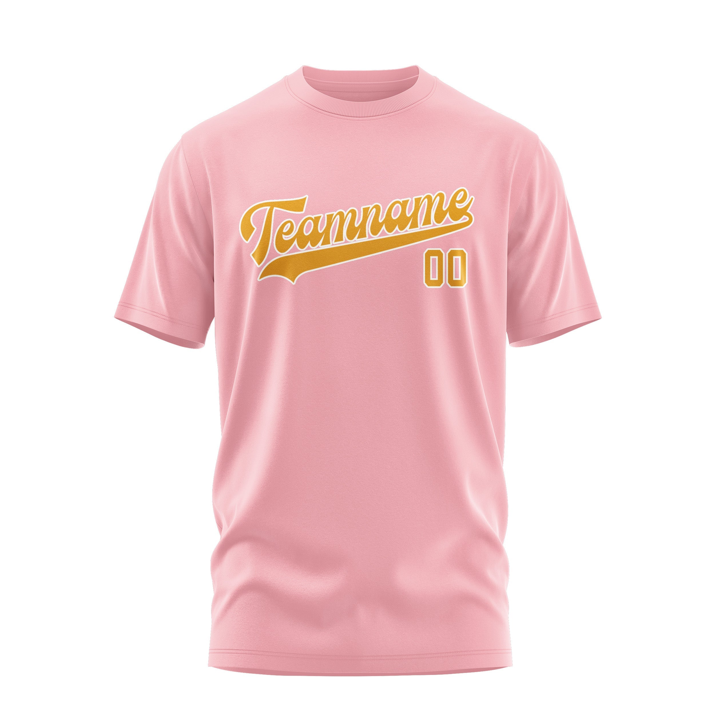 Custom Light Pink Yellow T-Shirt