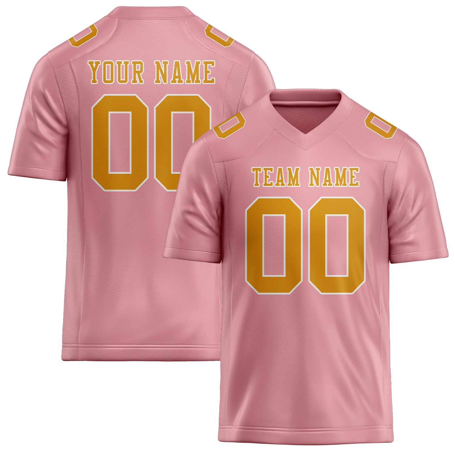 Maillot de football personnalisé rose clair et jaune