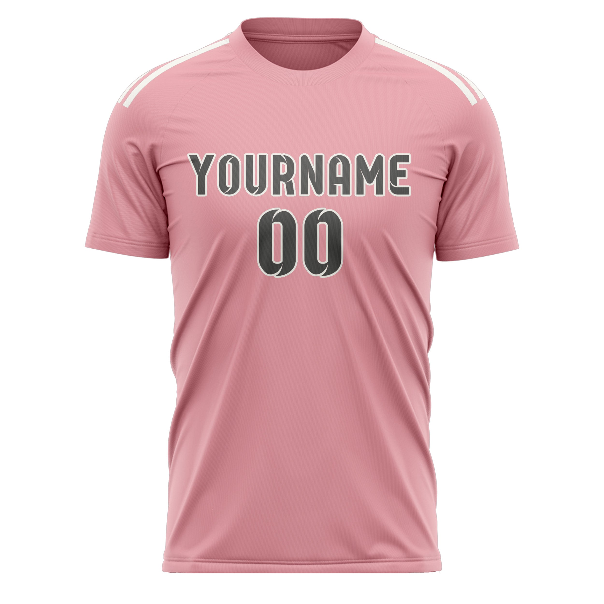 Maillot de football personnalisé rose clair et gris foncé