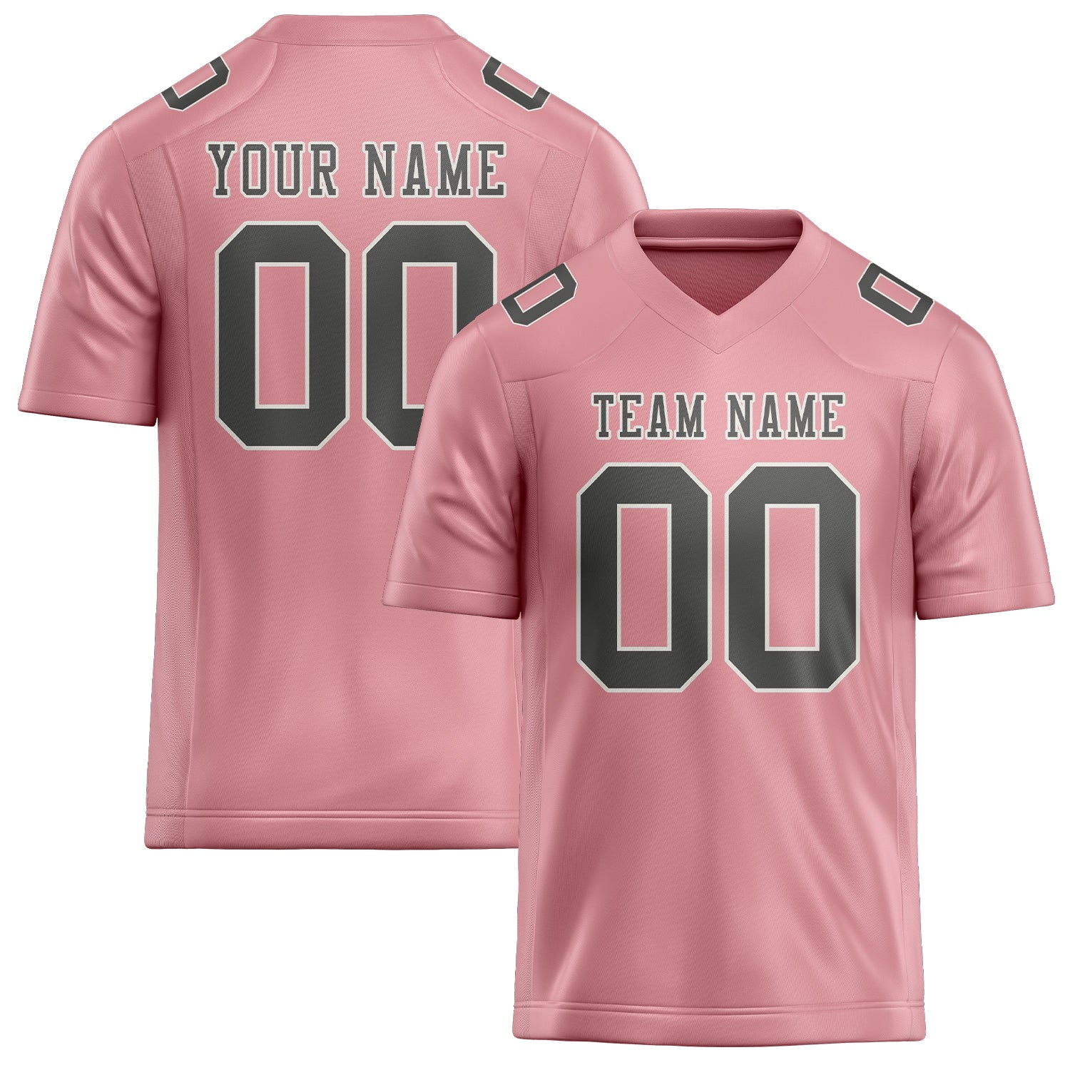 Maillot de football personnalisé rose clair et gris foncé