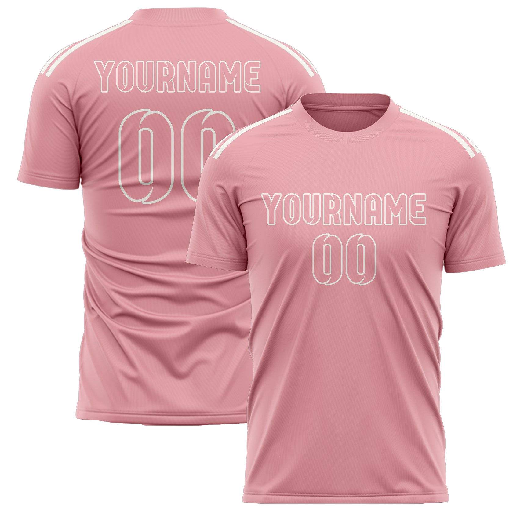 Maillot de football rose clair personnalisé