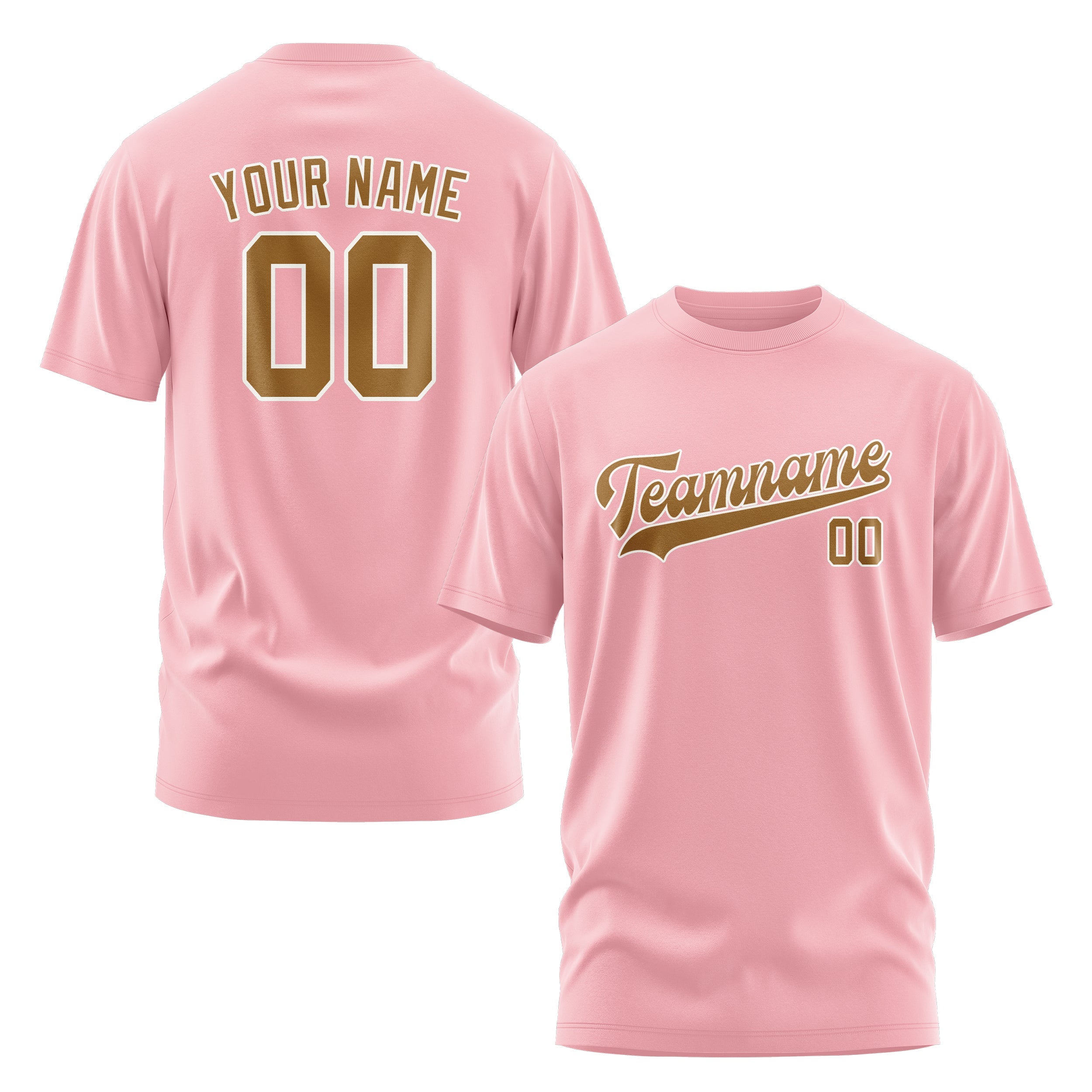 Custom Light Pink Khaki T-Shirt