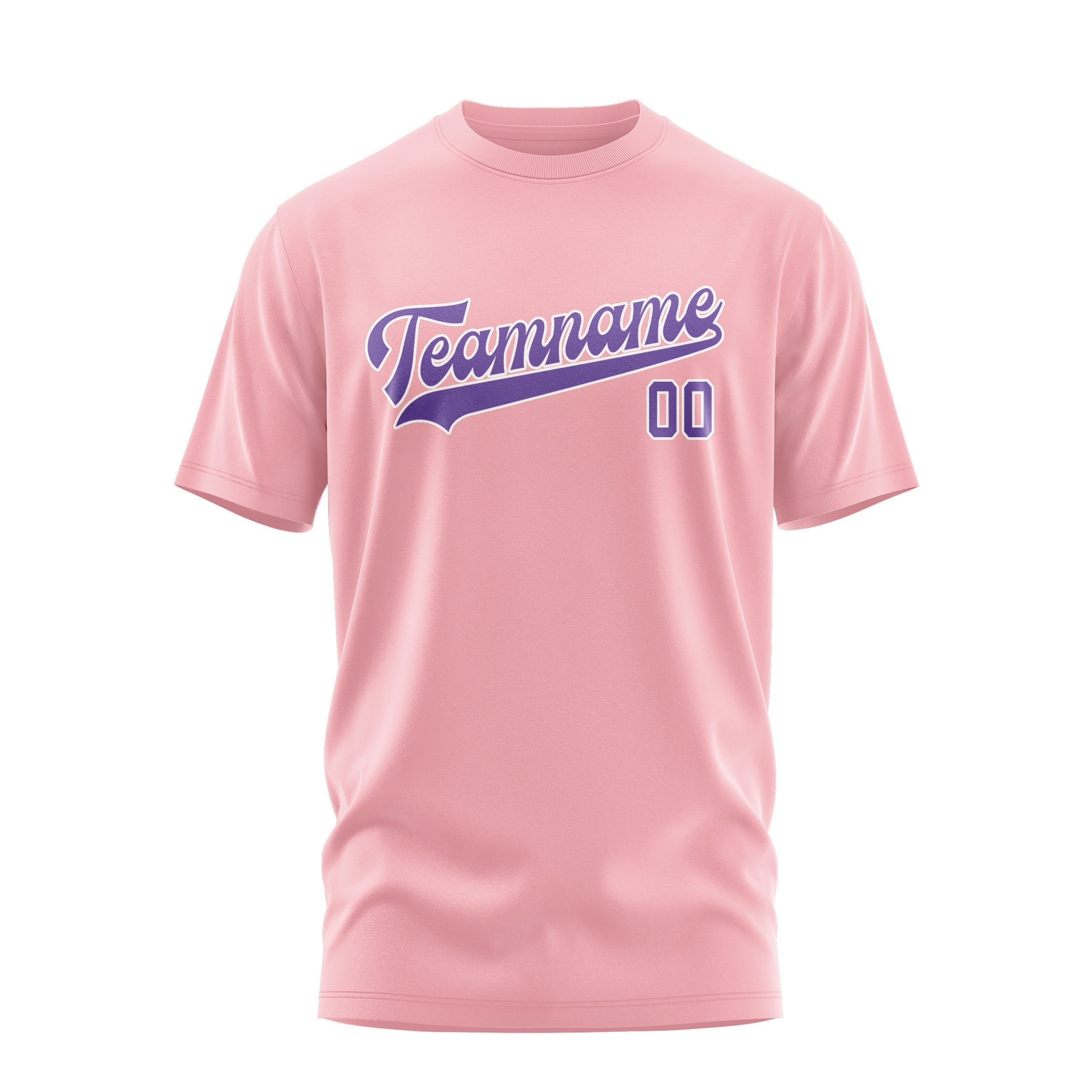 Custom Light Pink Light Purple T-Shirt