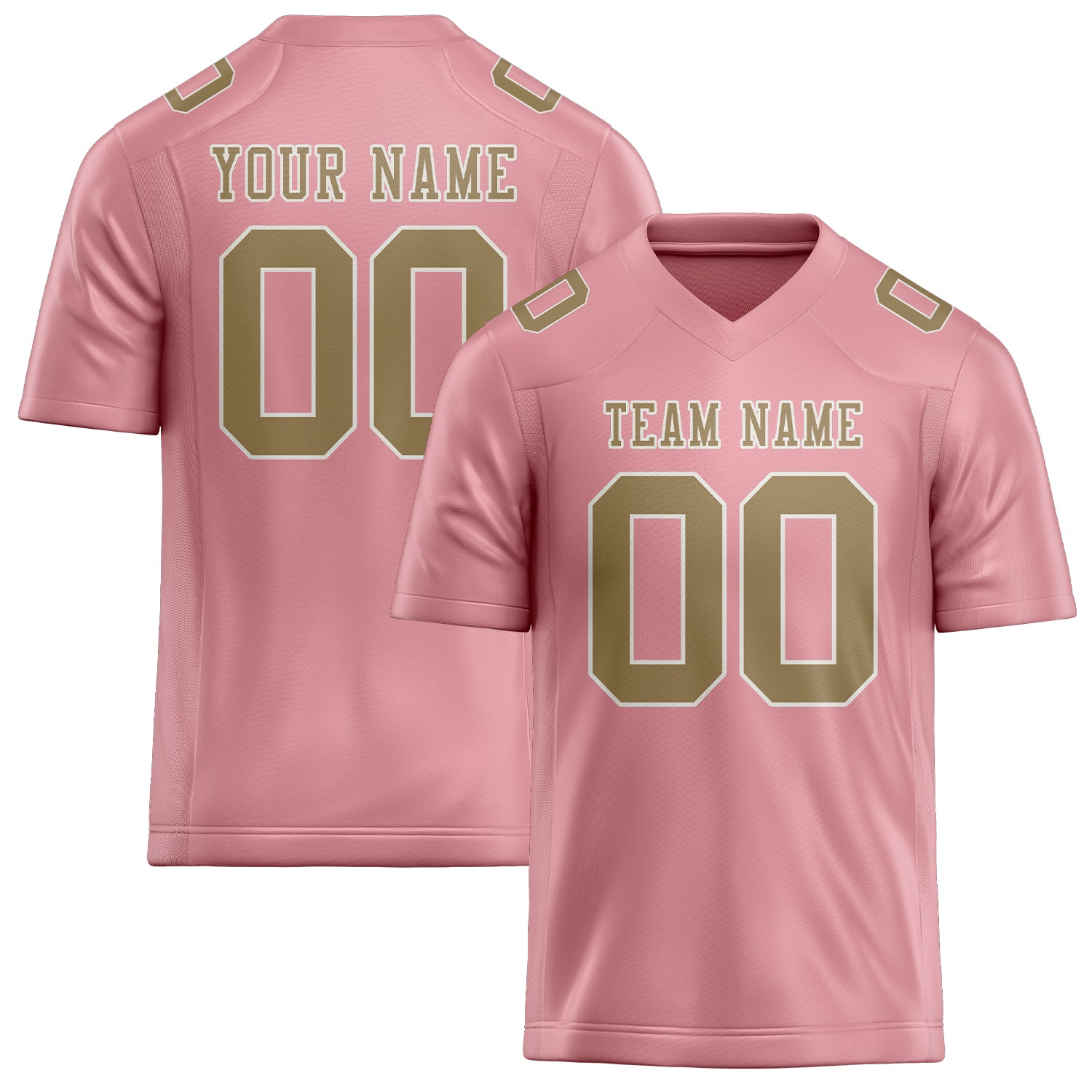 Maillot de football personnalisé rose clair et kaki clair
