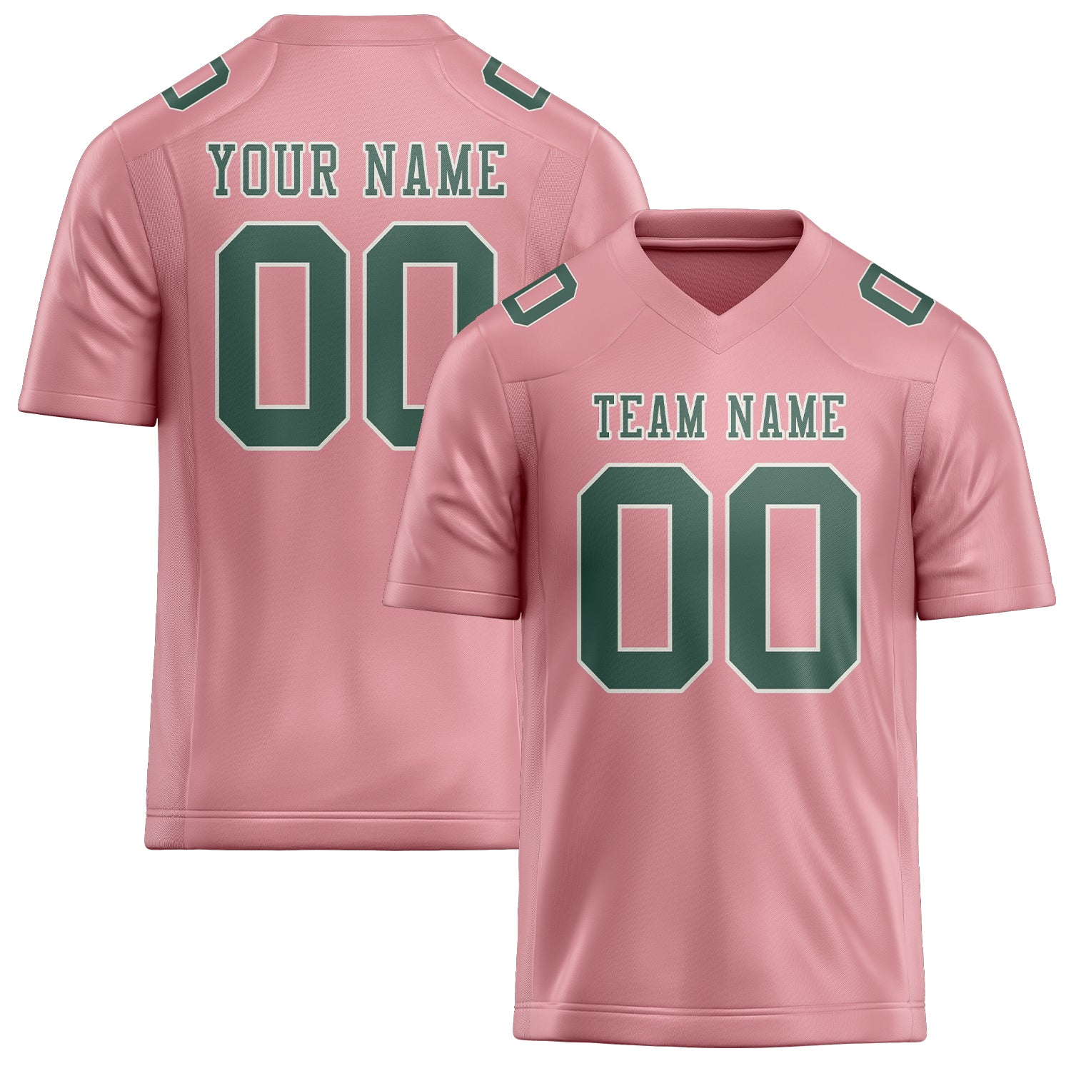 Maillot de football personnalisé rose clair, bleu et vert