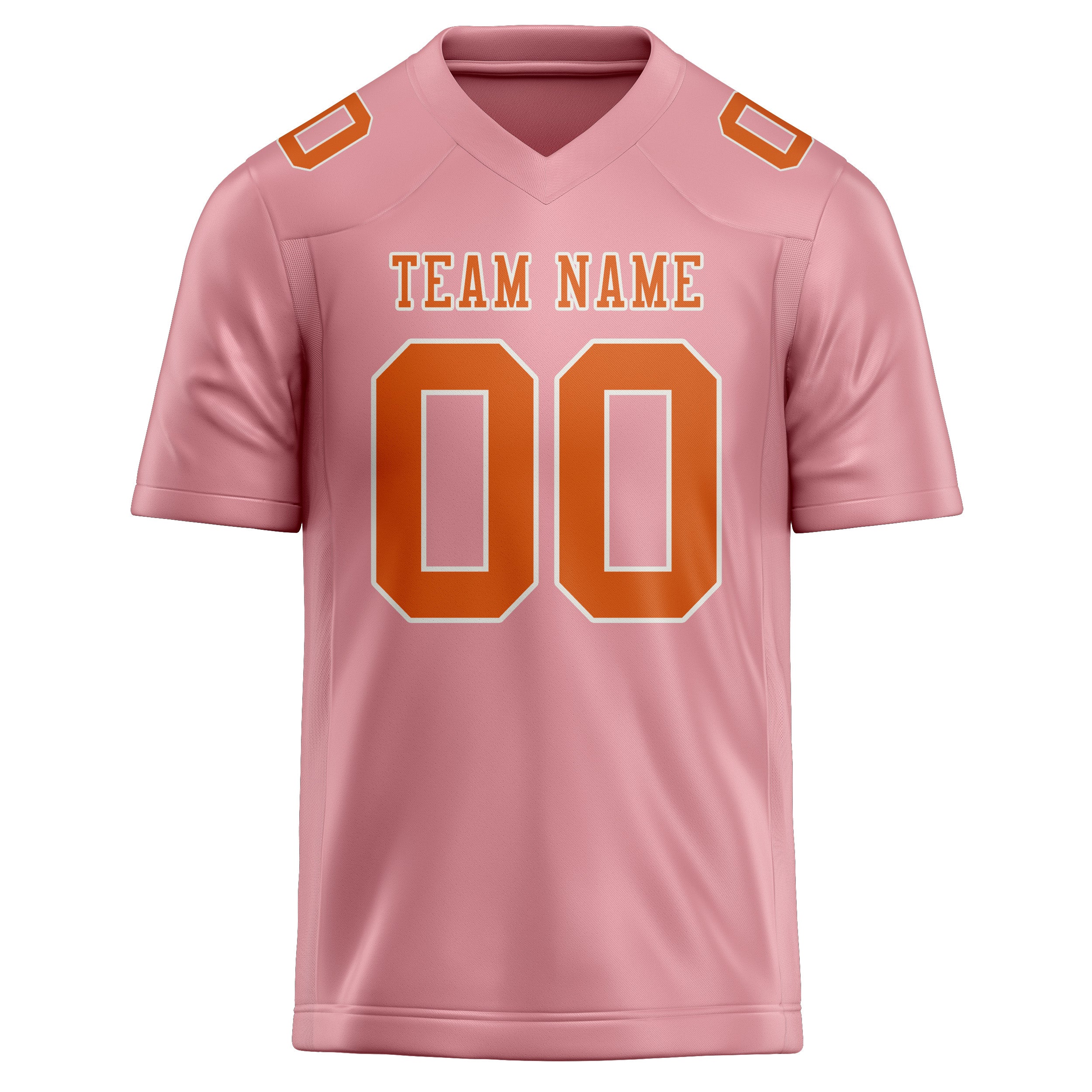 Maillot de football personnalisé rose clair et orange
