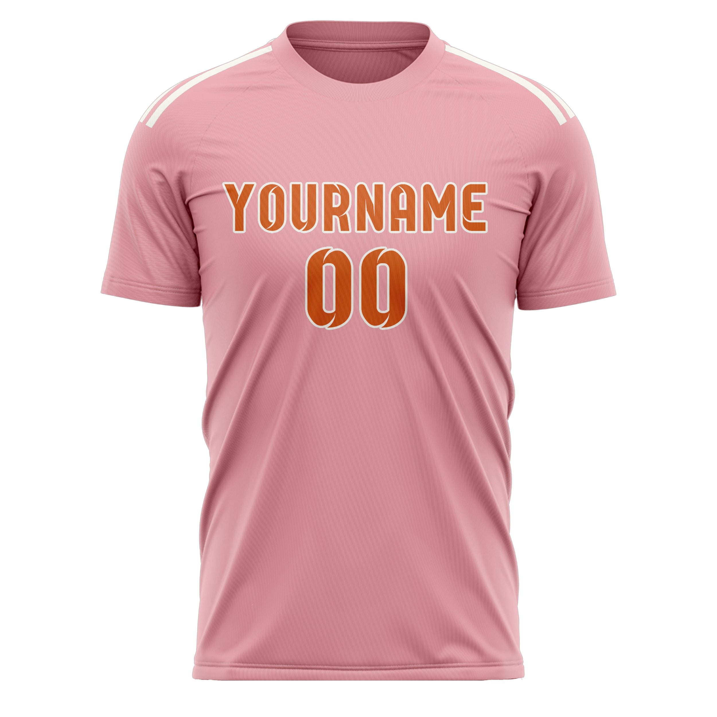 Maillot de football personnalisé rose clair et orange