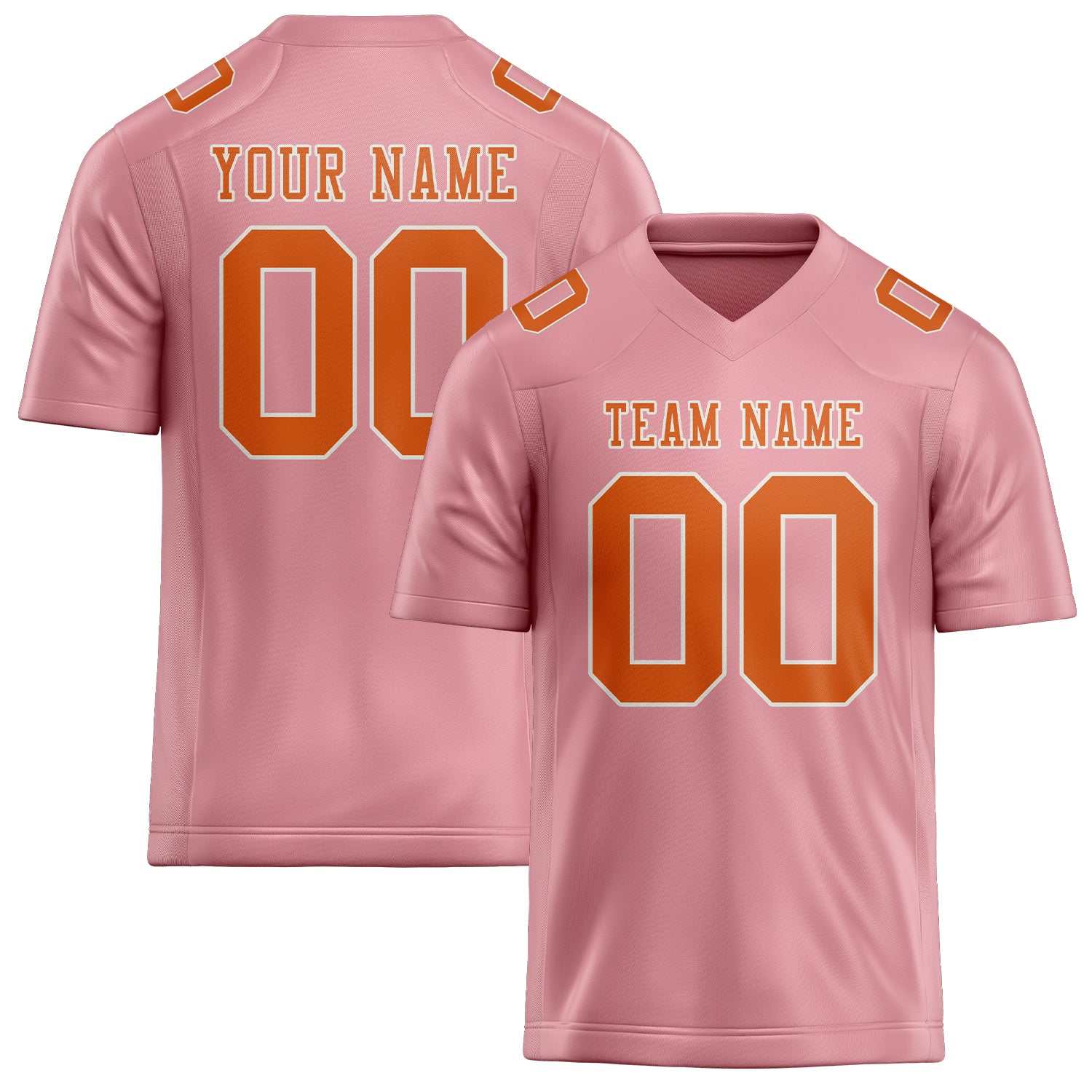 Maillot de football personnalisé rose clair et orange