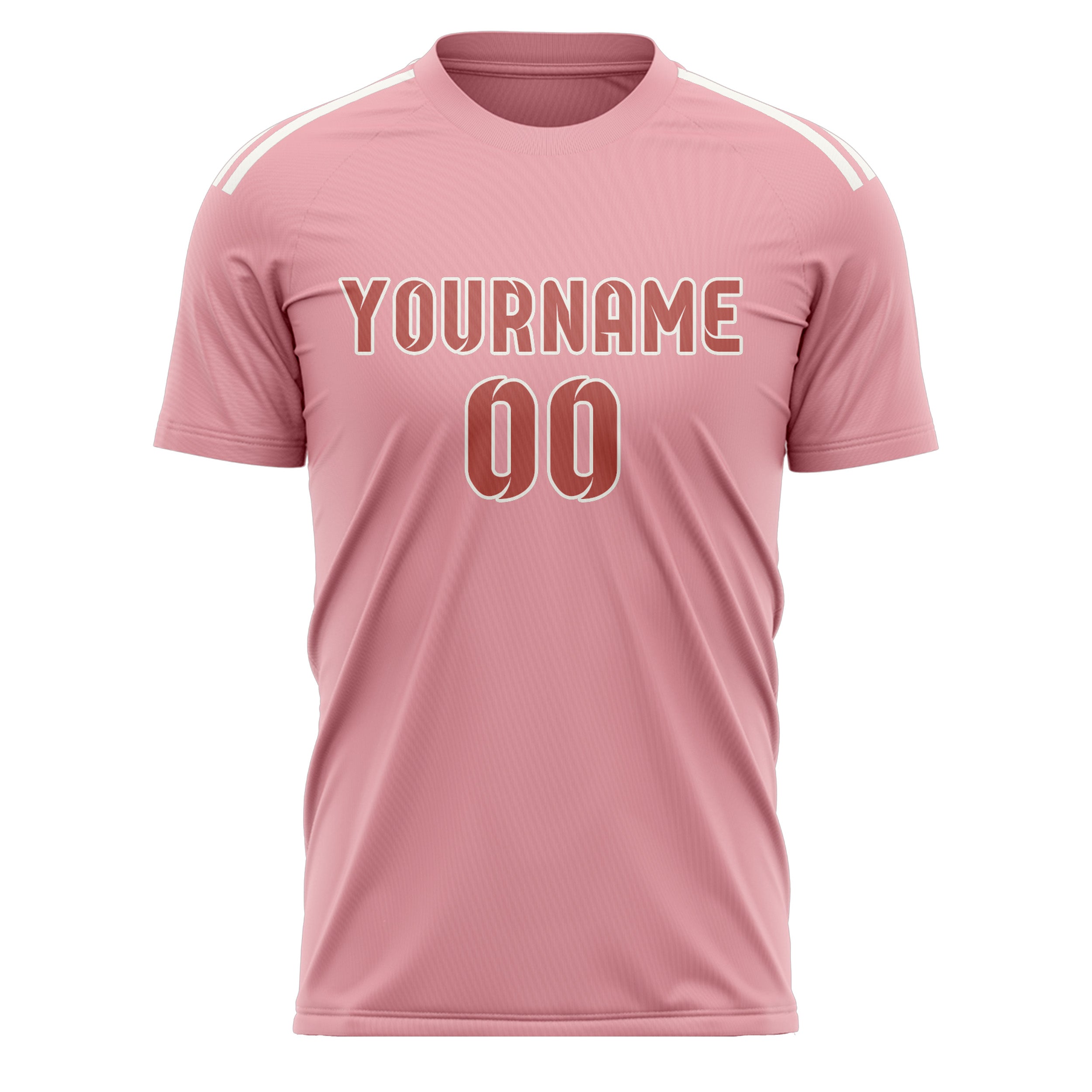 Maillot de football personnalisé rose clair et cuivre rose