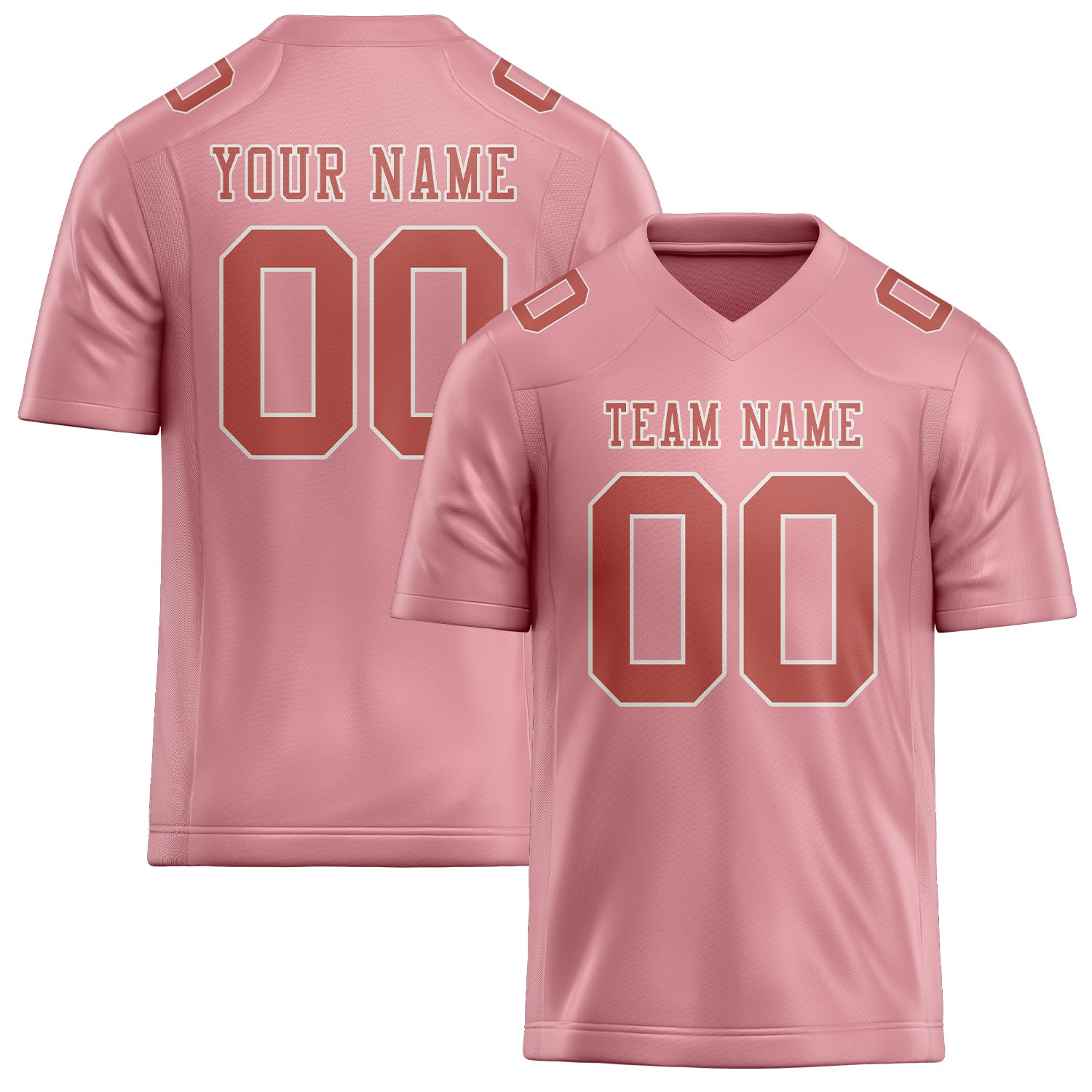 Maillot de football personnalisé rose clair et cuivre rose