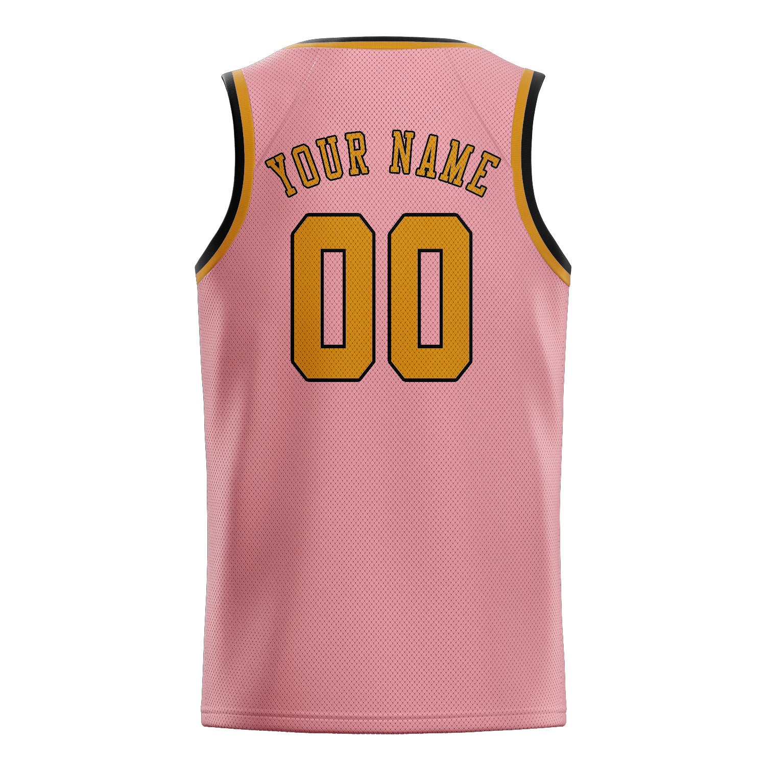 Maillot de basketball personnalisé rose clair et jaune