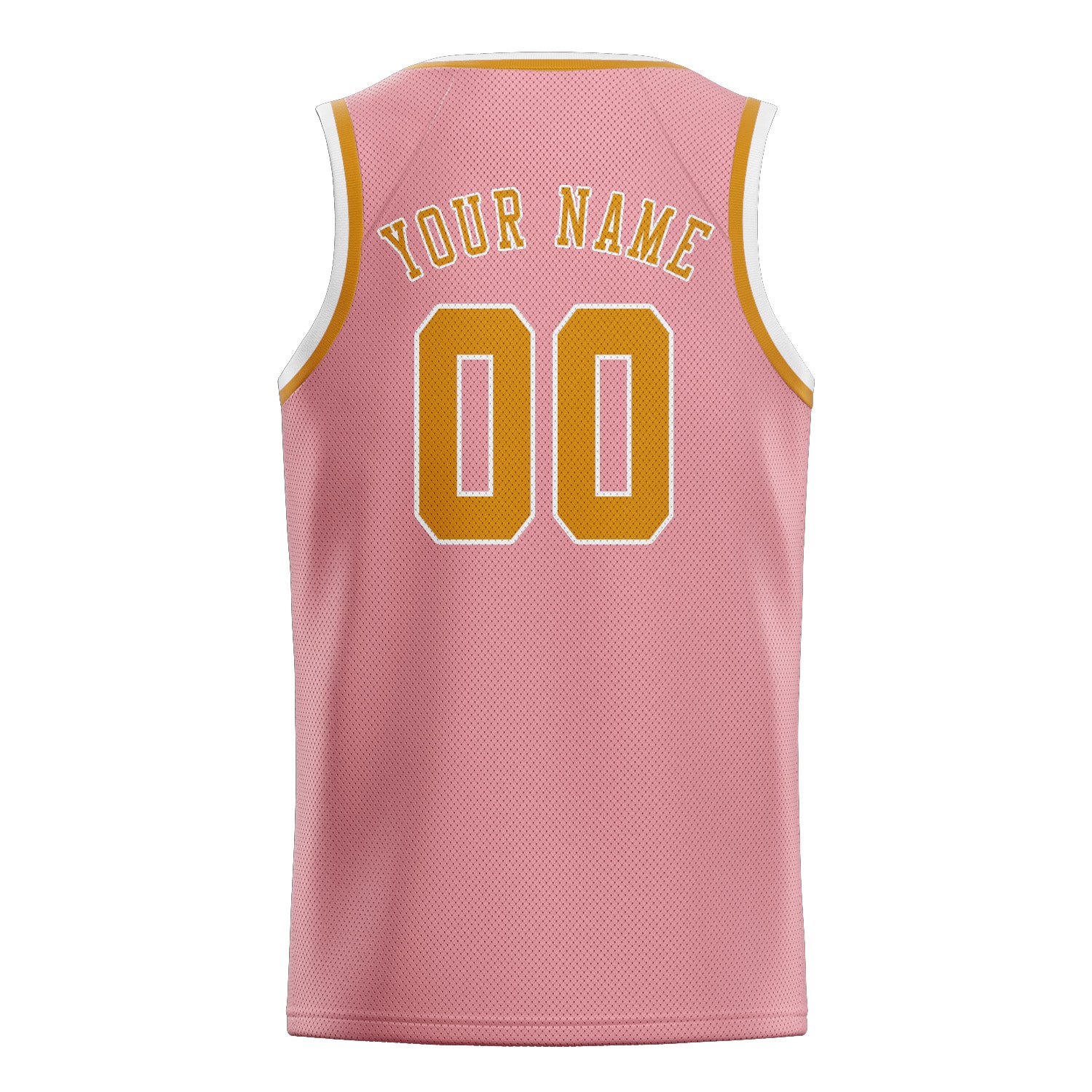 Maillot de basketball personnalisé rose clair et jaune