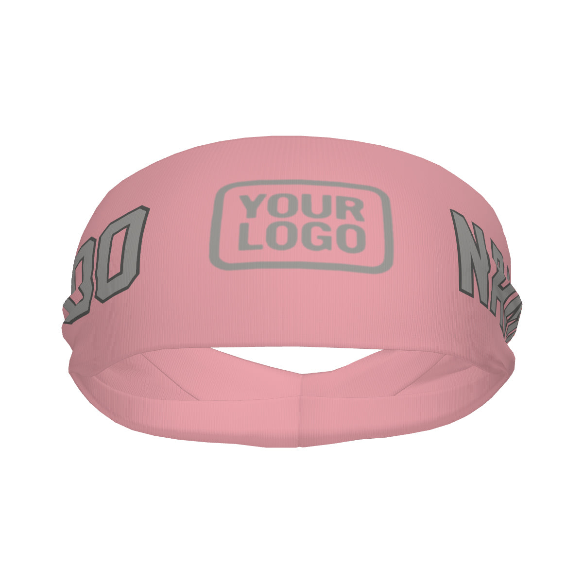 Bandeau de sport personnalisé rose clair et gris
