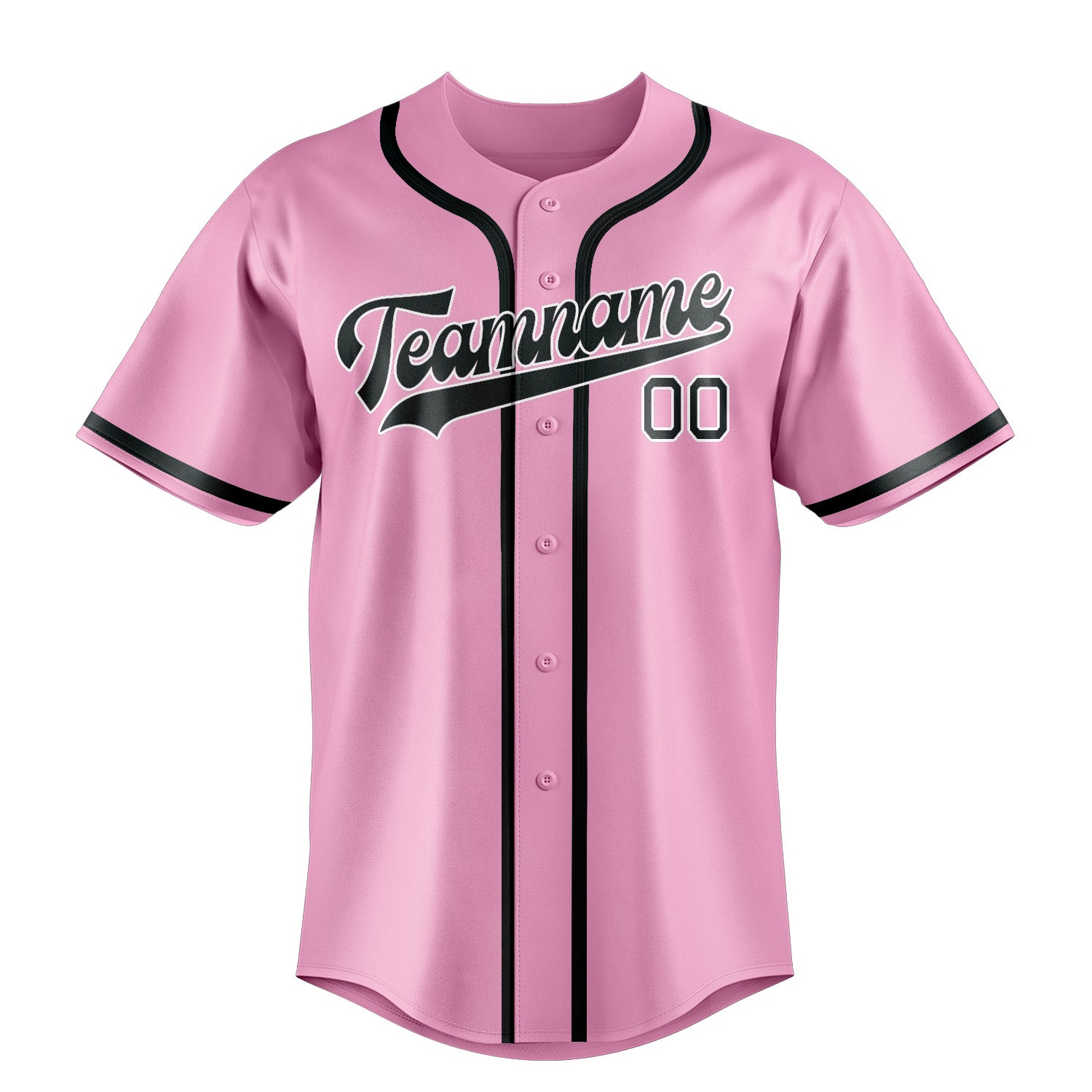 Maillot de baseball personnalisé rose clair et gris foncé
