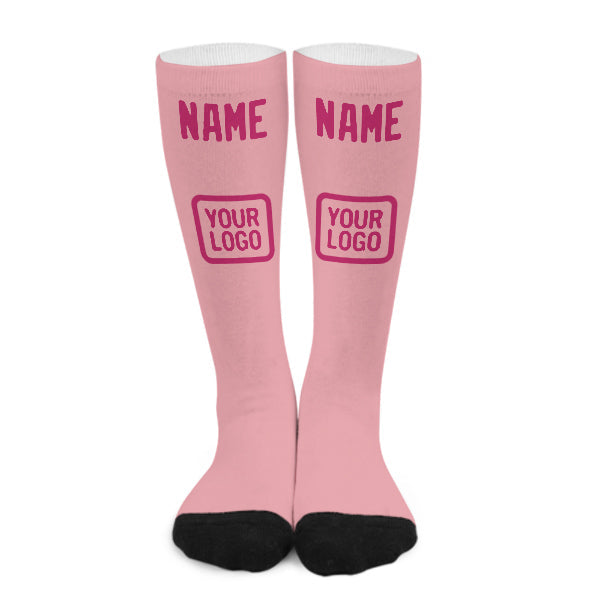 Chaussettes hautes roses claires personnalisées