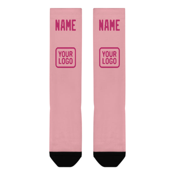 Chaussettes hautes roses claires personnalisées