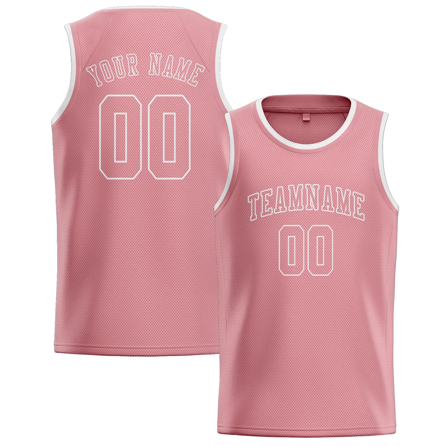 Maillot de basketball rose clair personnalisé
