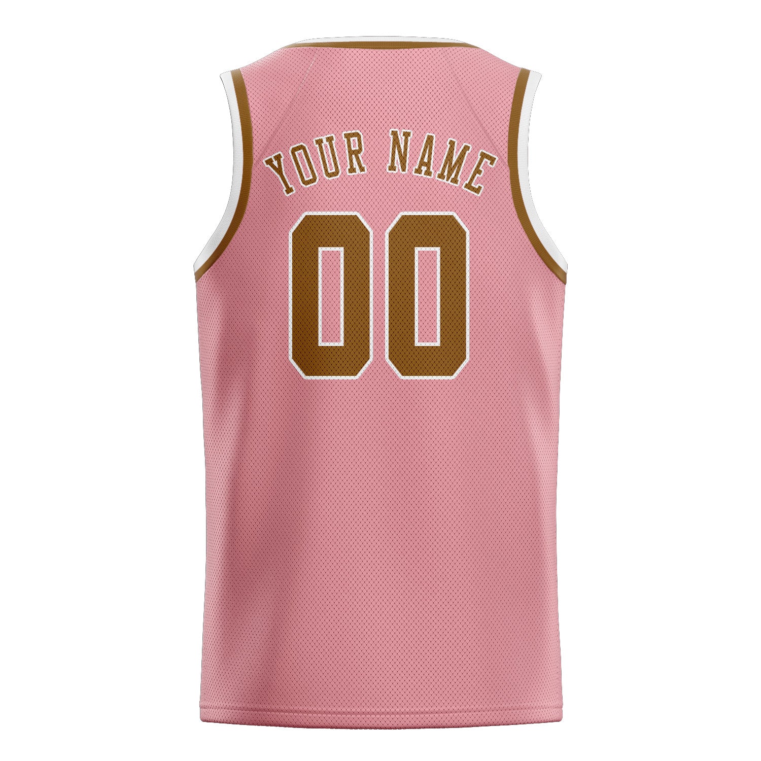 Maillot de basketball personnalisé rose clair et kaki