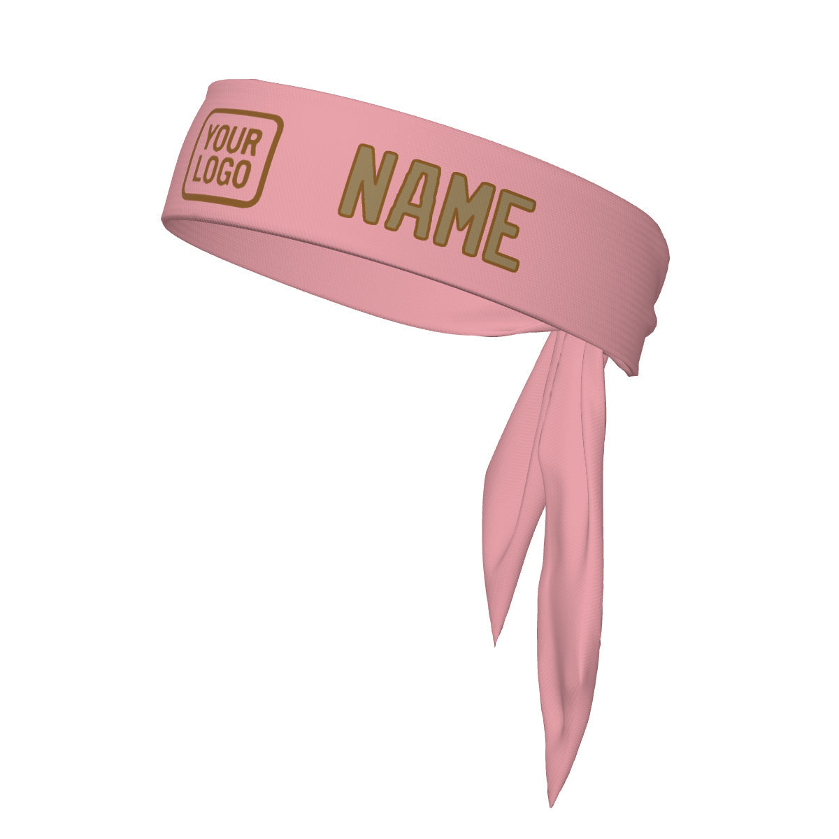 Bandeau rose clair et kaki clair personnalisé