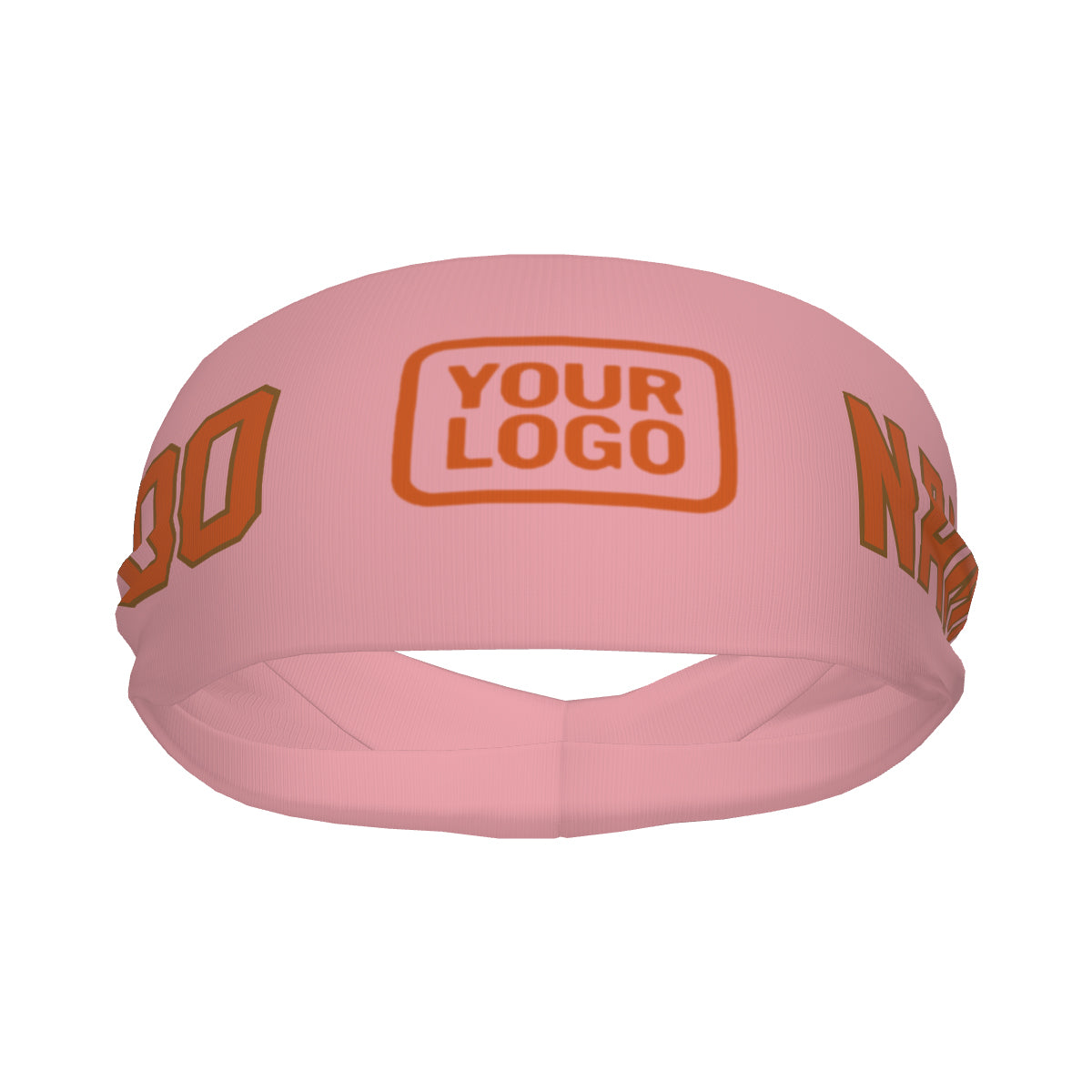 Bandeau de sport personnalisé rose clair et orange