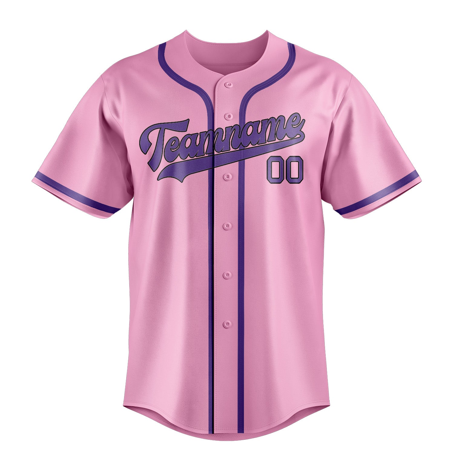 Maillot de baseball personnalisé rose clair et violet clair