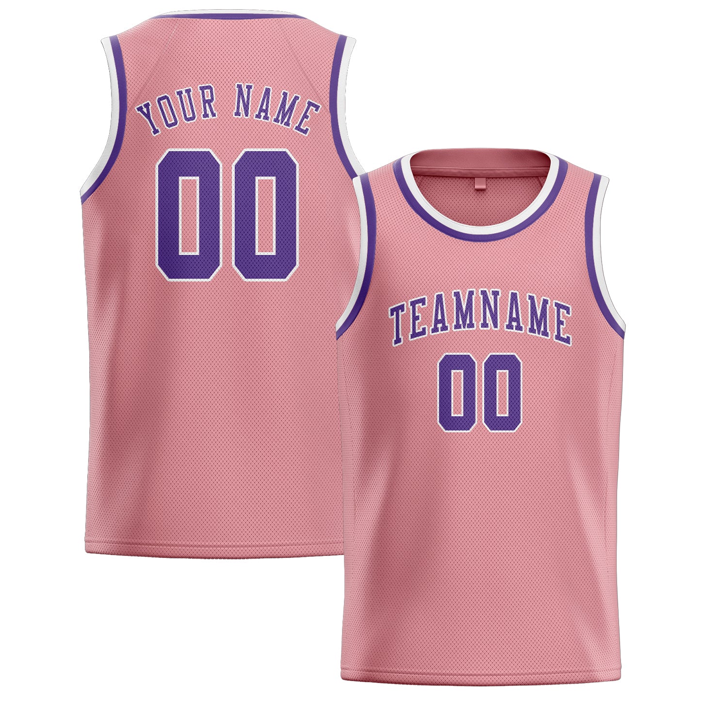 Maillot de basketball personnalisé rose clair et violet clair