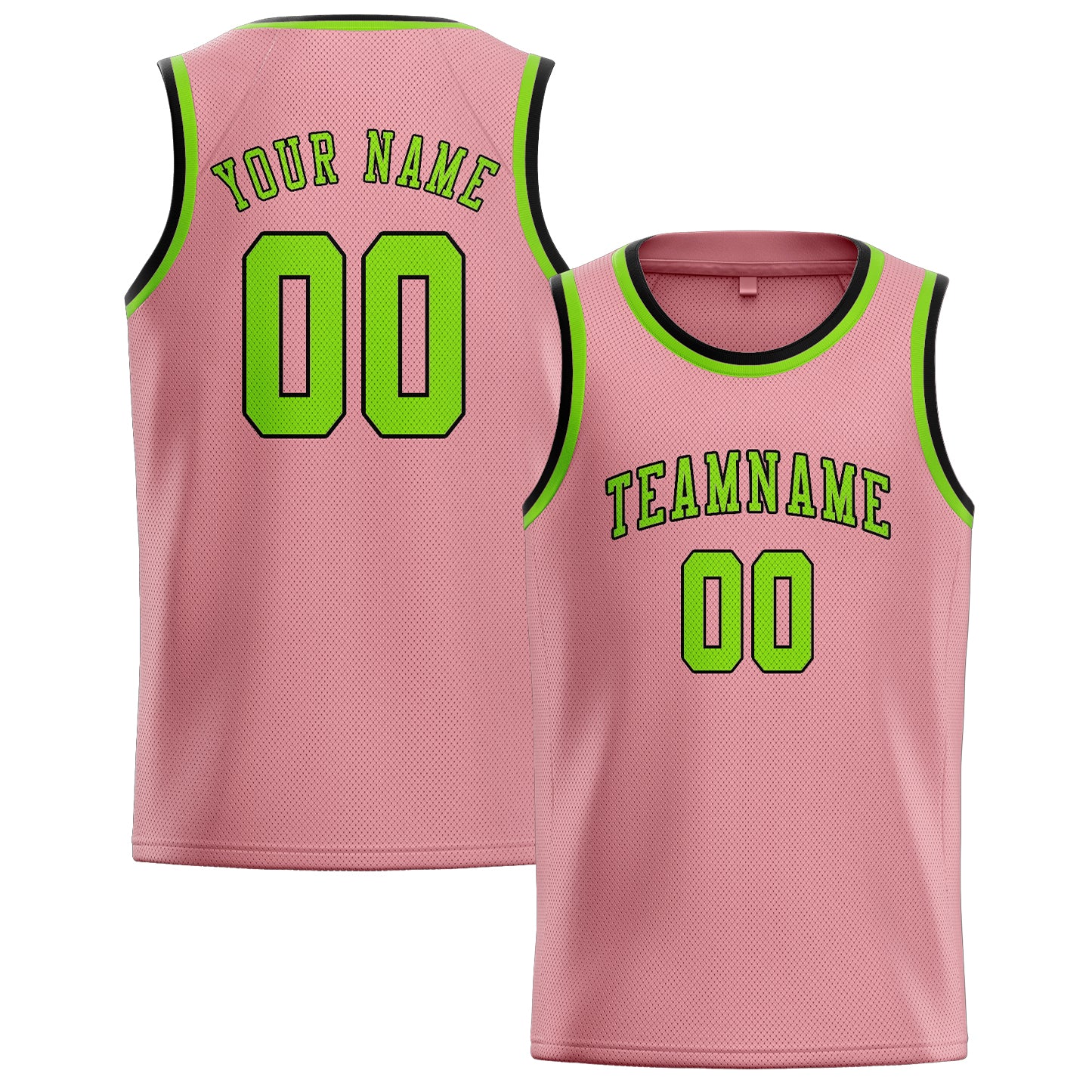 Maillot de basketball personnalisé rose clair et vert émeraude