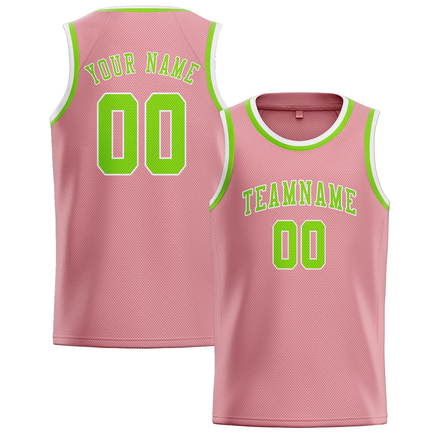 Maillot de basketball personnalisé rose clair et vert émeraude