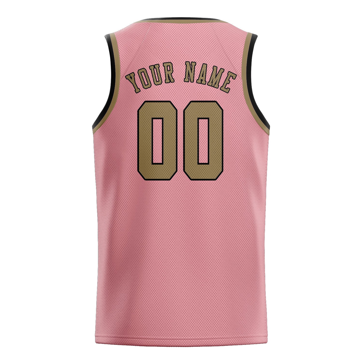Maillot de basketball personnalisé rose clair et kaki clair
