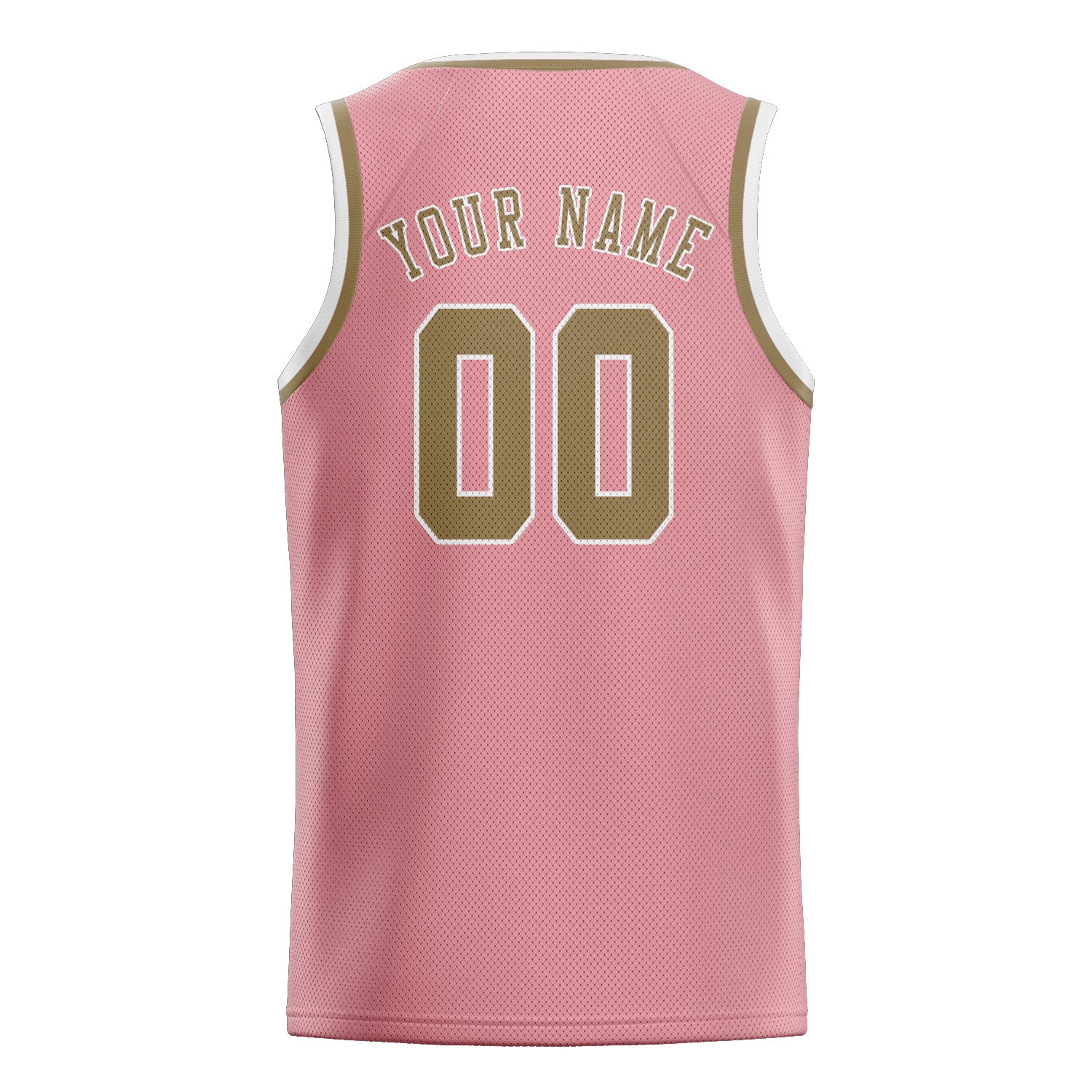 Maillot de basketball personnalisé rose clair et kaki clair