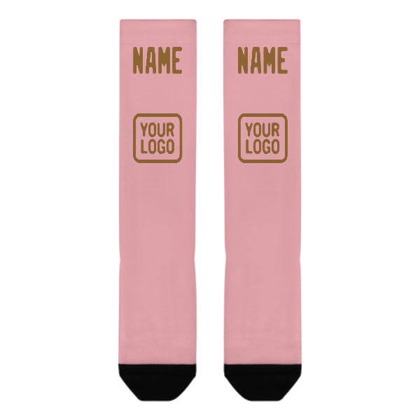 Chaussettes hautes kaki rose clair personnalisées