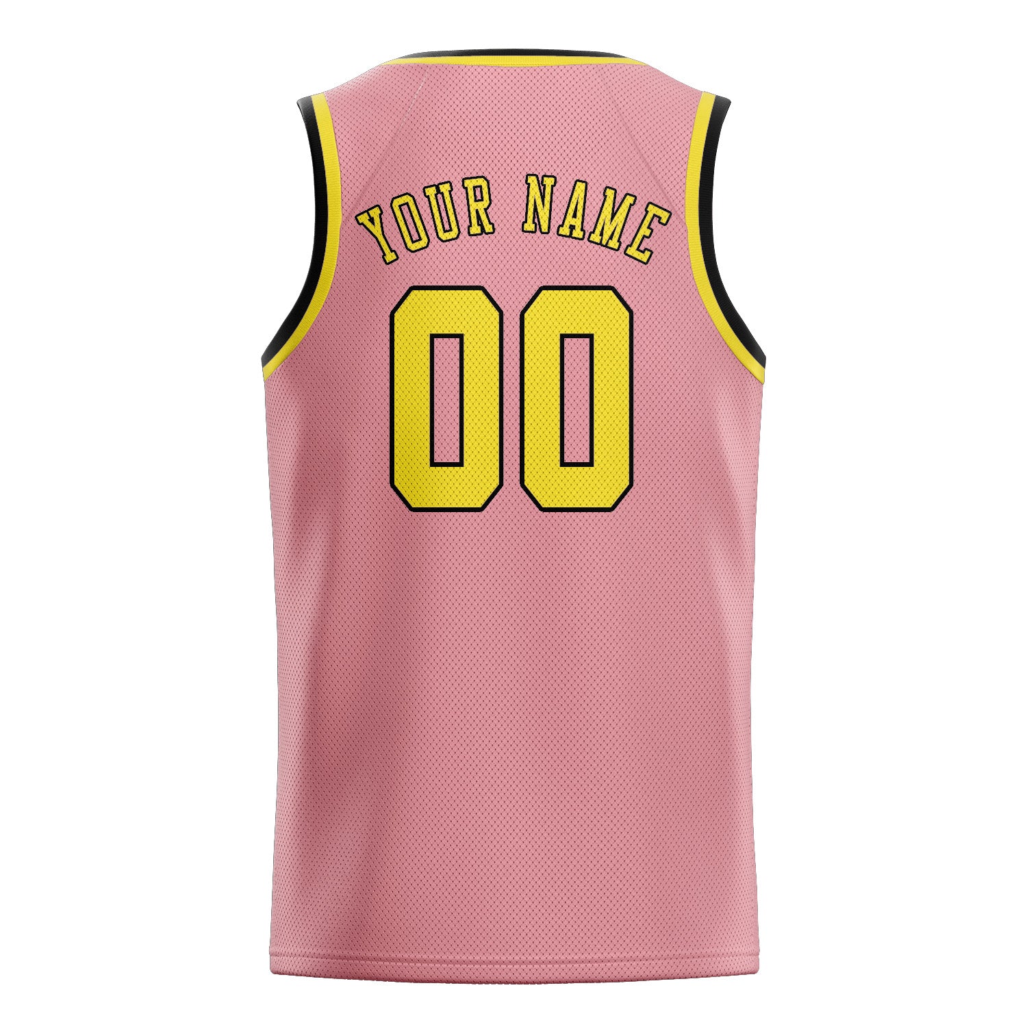 Maillot de basketball personnalisé rose clair et jaune clair