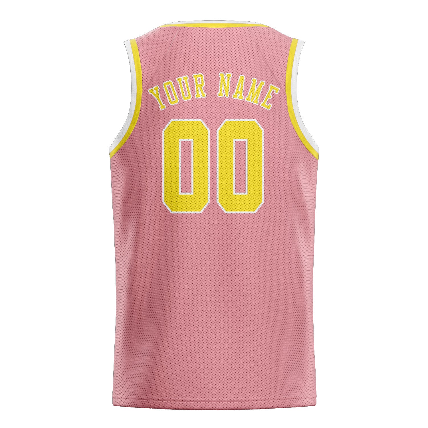 Maillot de basketball personnalisé rose clair et jaune clair
