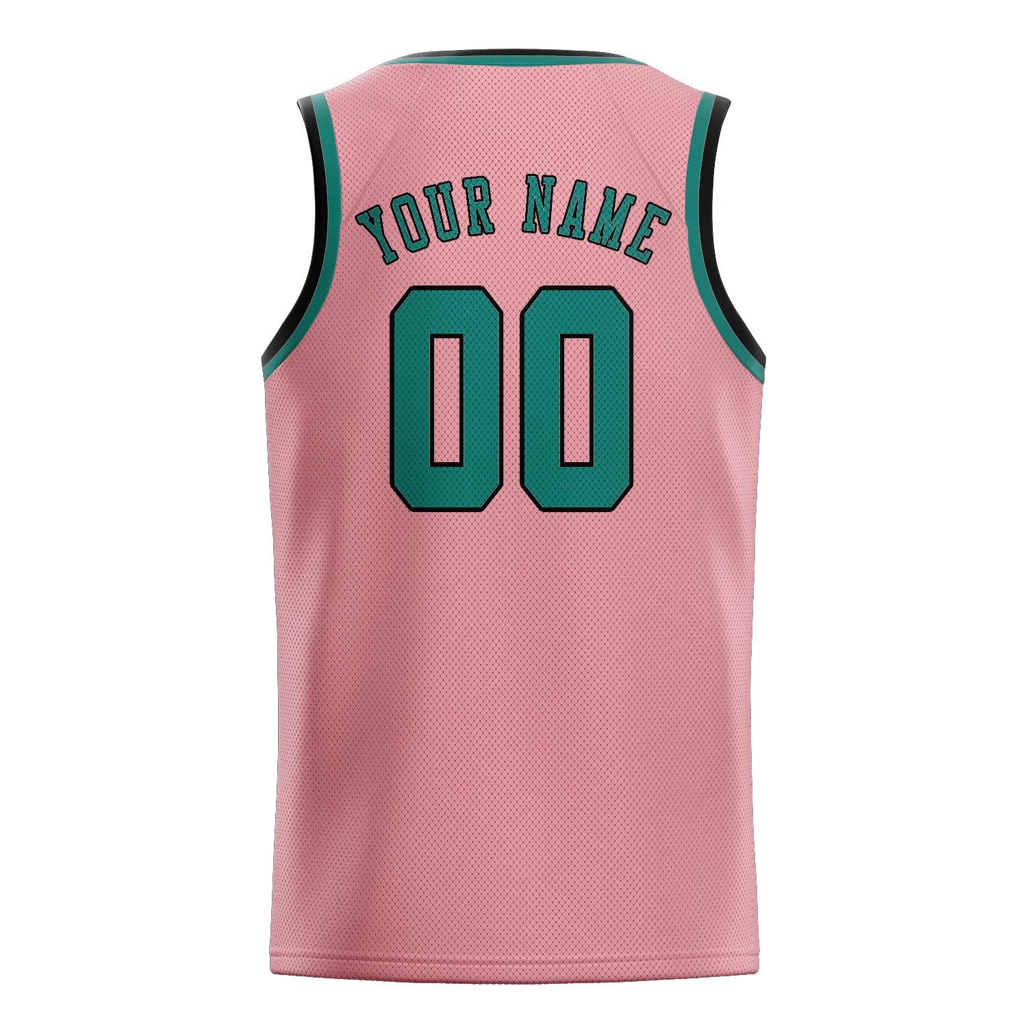 Maillot de basketball personnalisé rose clair, bleu et vert
