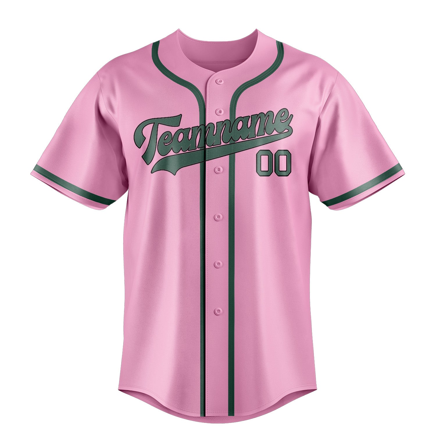 Maillot de baseball personnalisé rose clair, bleu et vert
